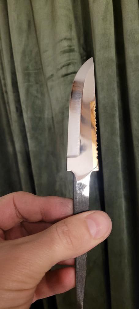 Handsmidet knivblad Halvor Jøntvedt Mässingsrygg