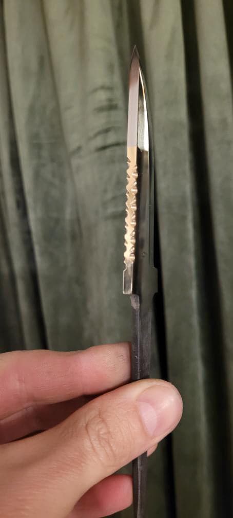 Handsmidet knivblad Halvor Jøntvedt Mässingsrygg