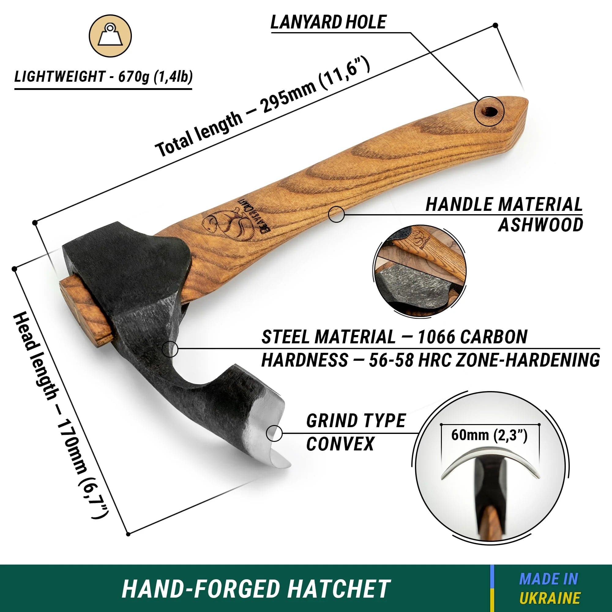 Axe with egg guard AX2 Hollow axe