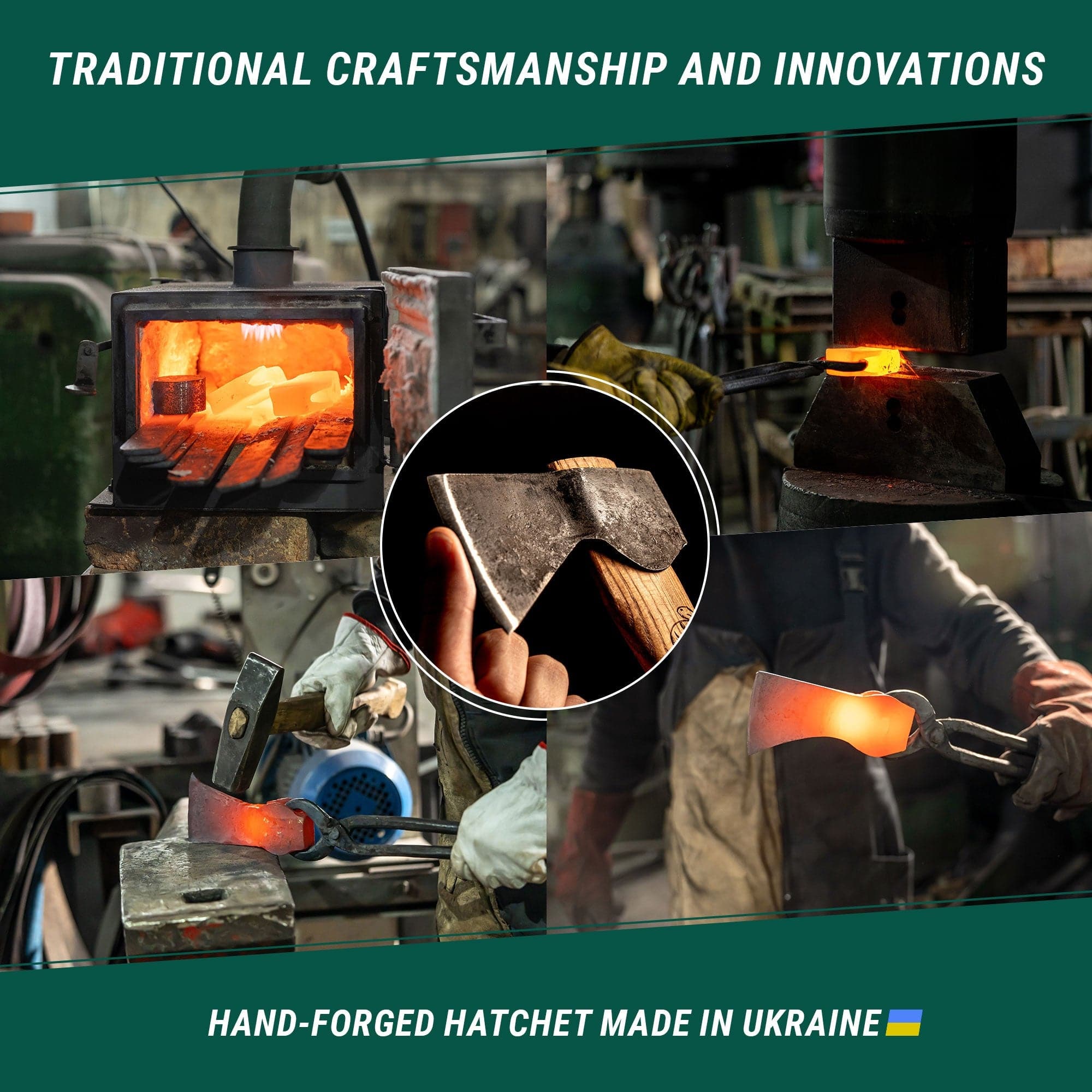 Øks med eggbeskytter AX1 Bushcraft Hatchet