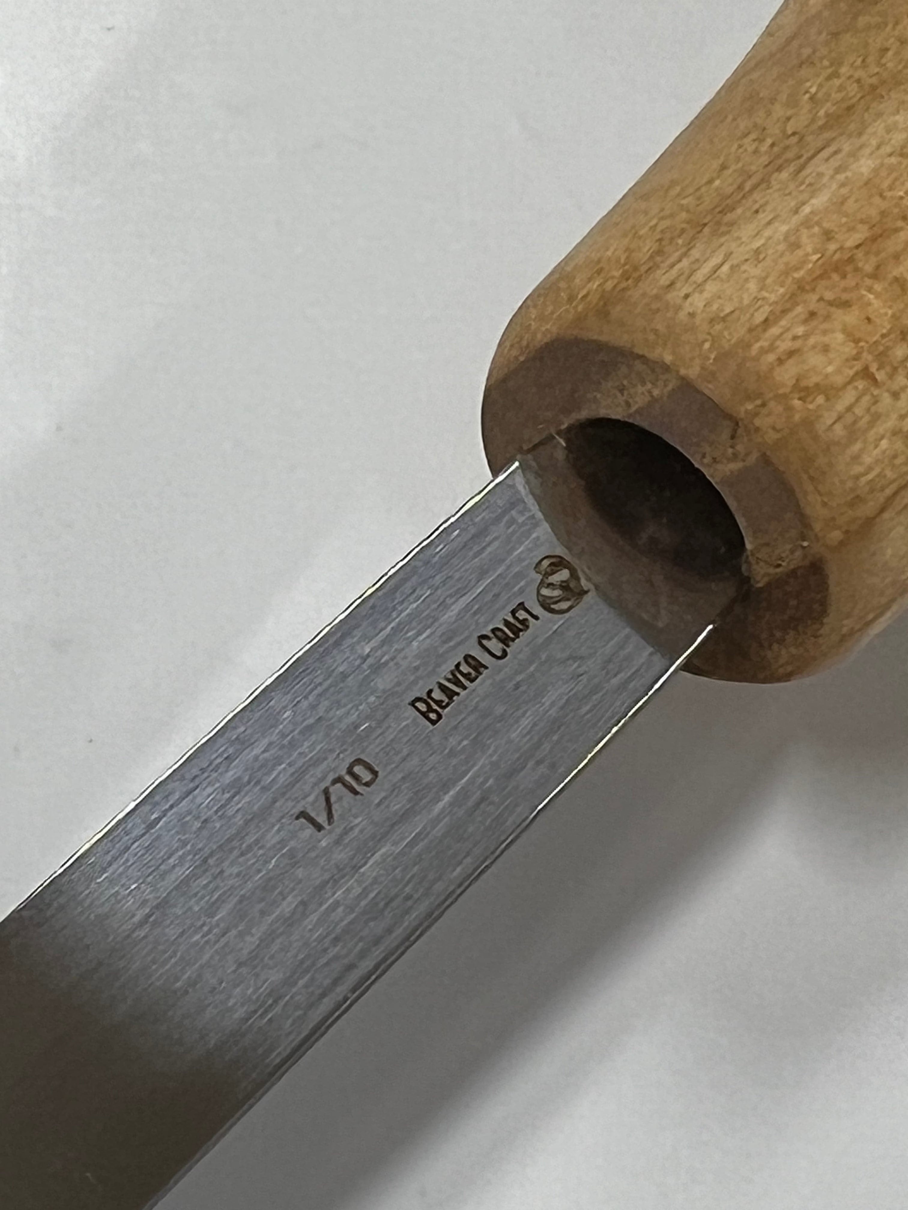 Treskjæringsjern 75x10mm rett flat meisel P1/10 m/kulehåntak
