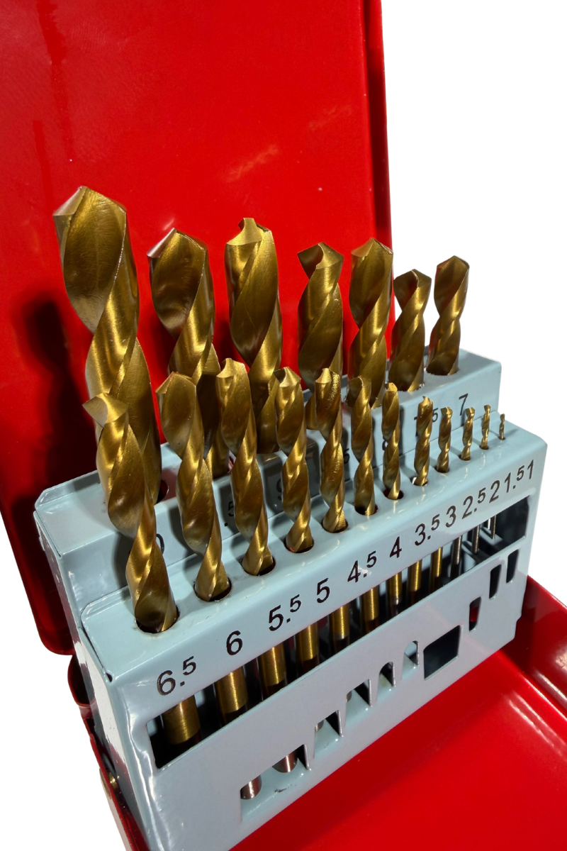Borsett 19 stk 1-10mm Universalbor for stål, tre, kompositt