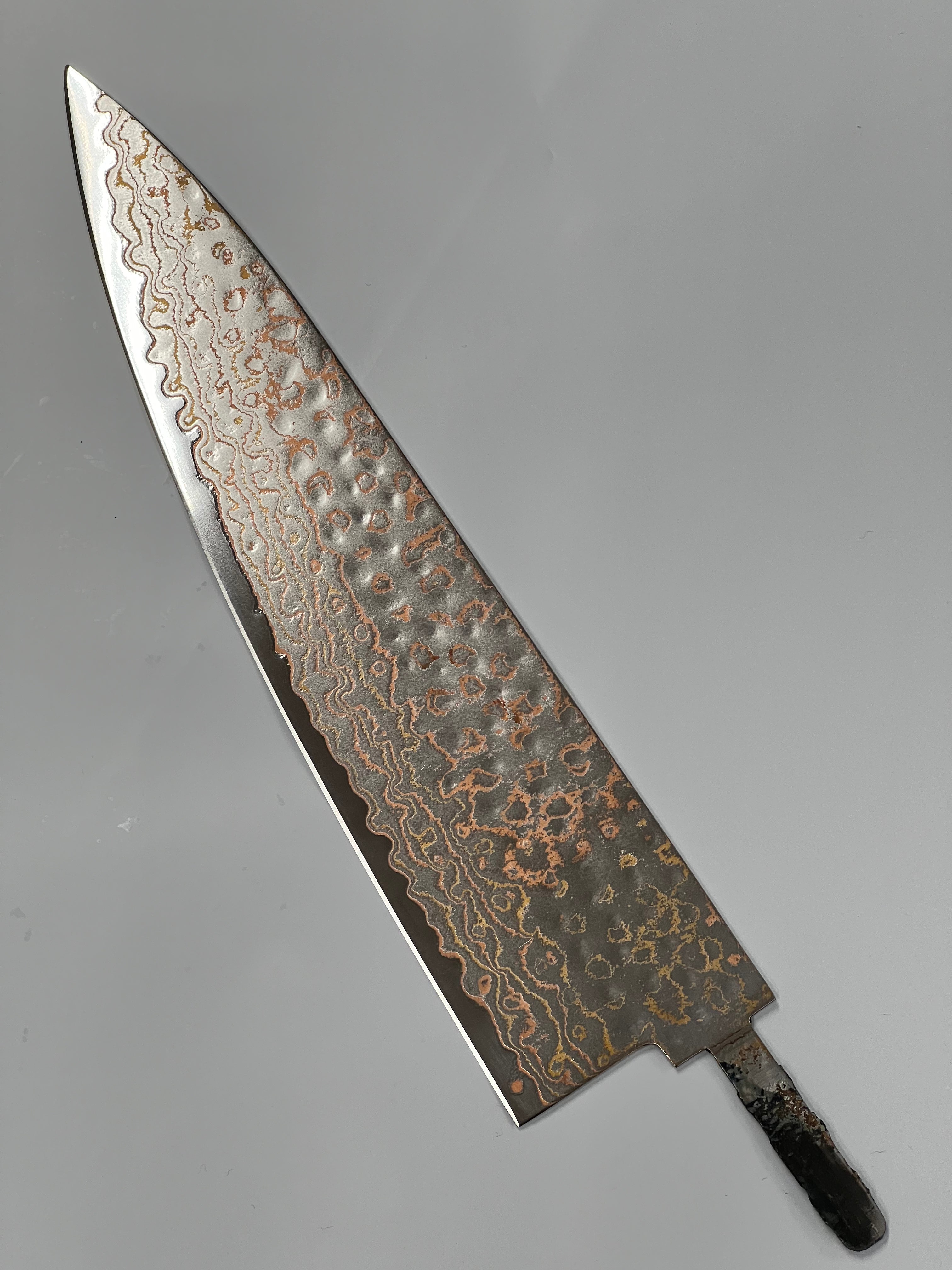 Kockkniv 220 mm Rostfri Koppar-Damaskus