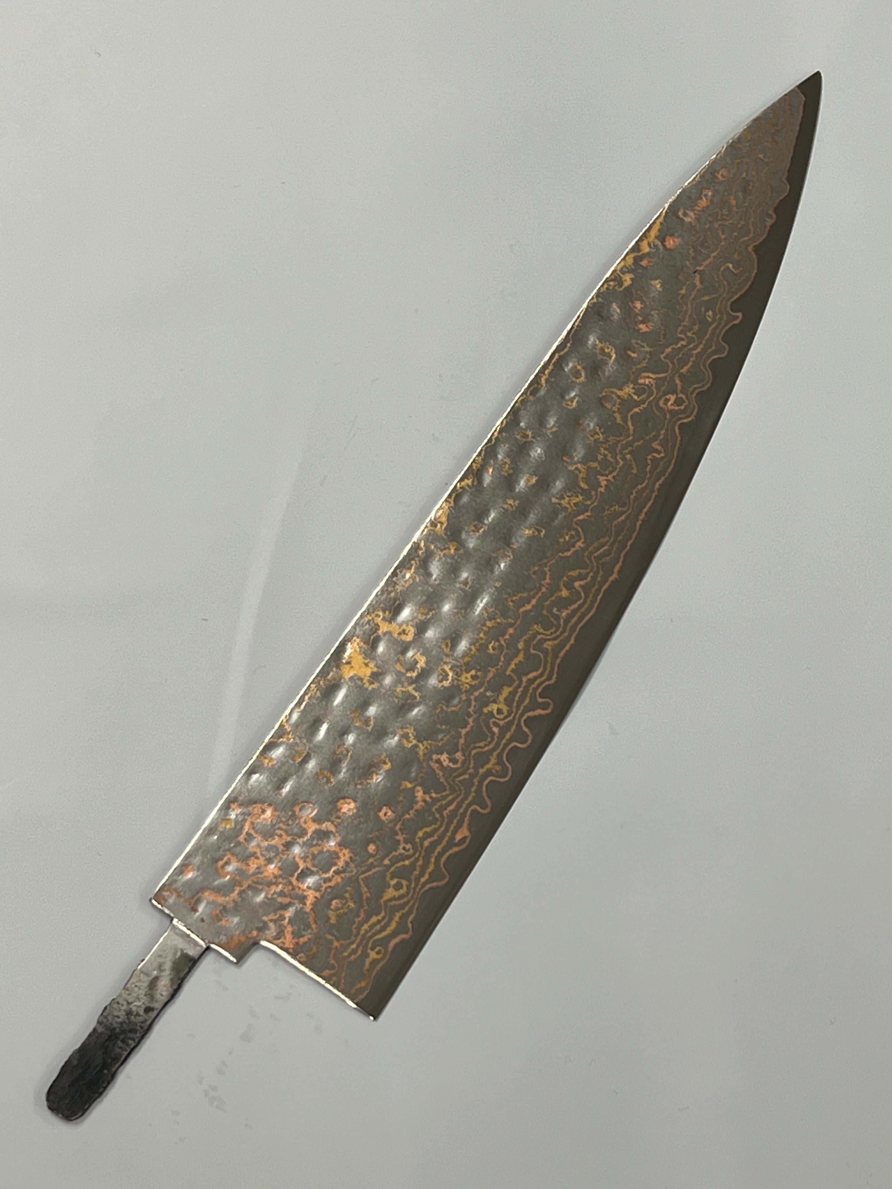 Kockkniv 220 mm Rostfri Koppar-Damaskus