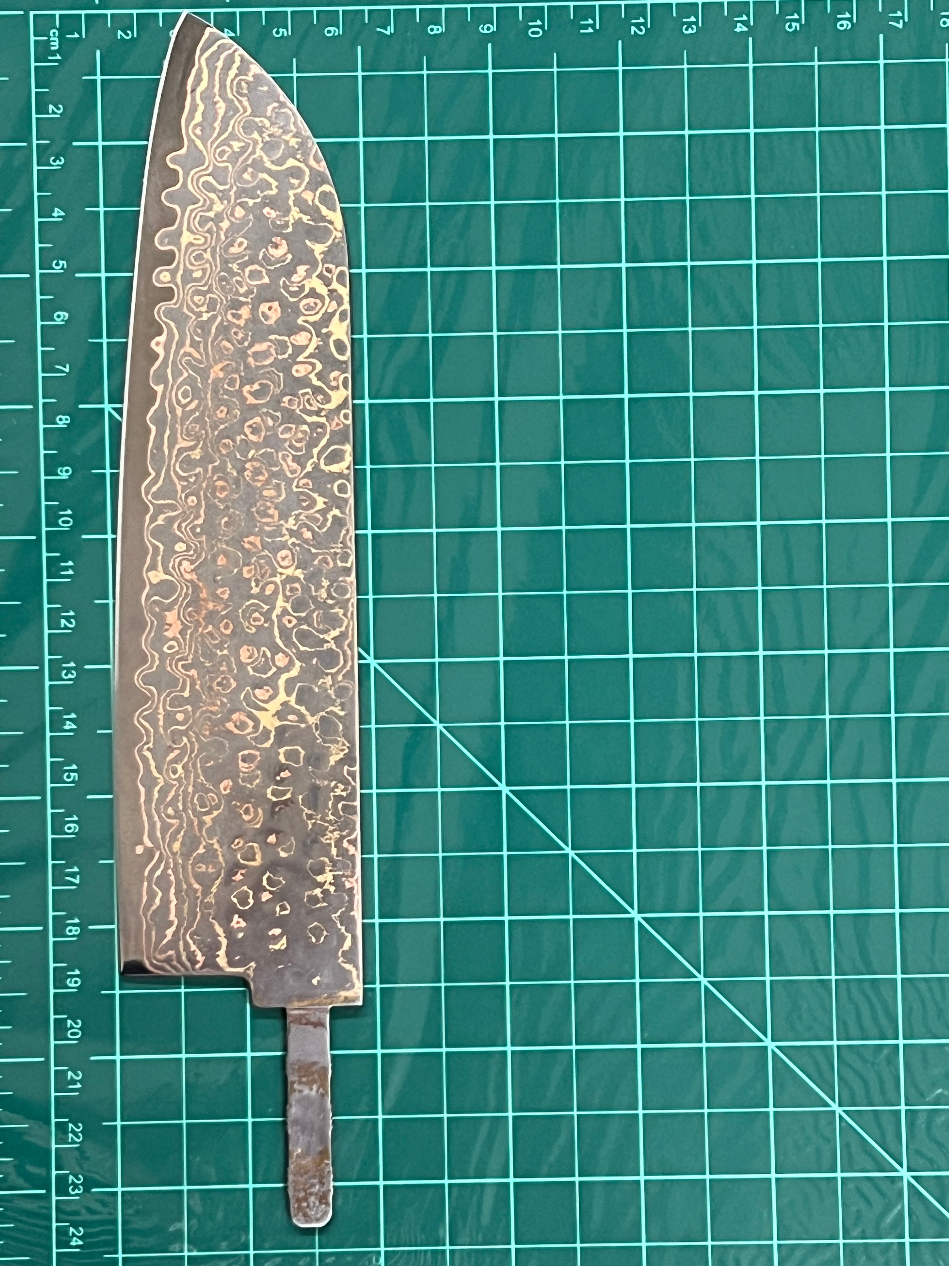 Santoku 200mm rostfritt koppar Damaskus