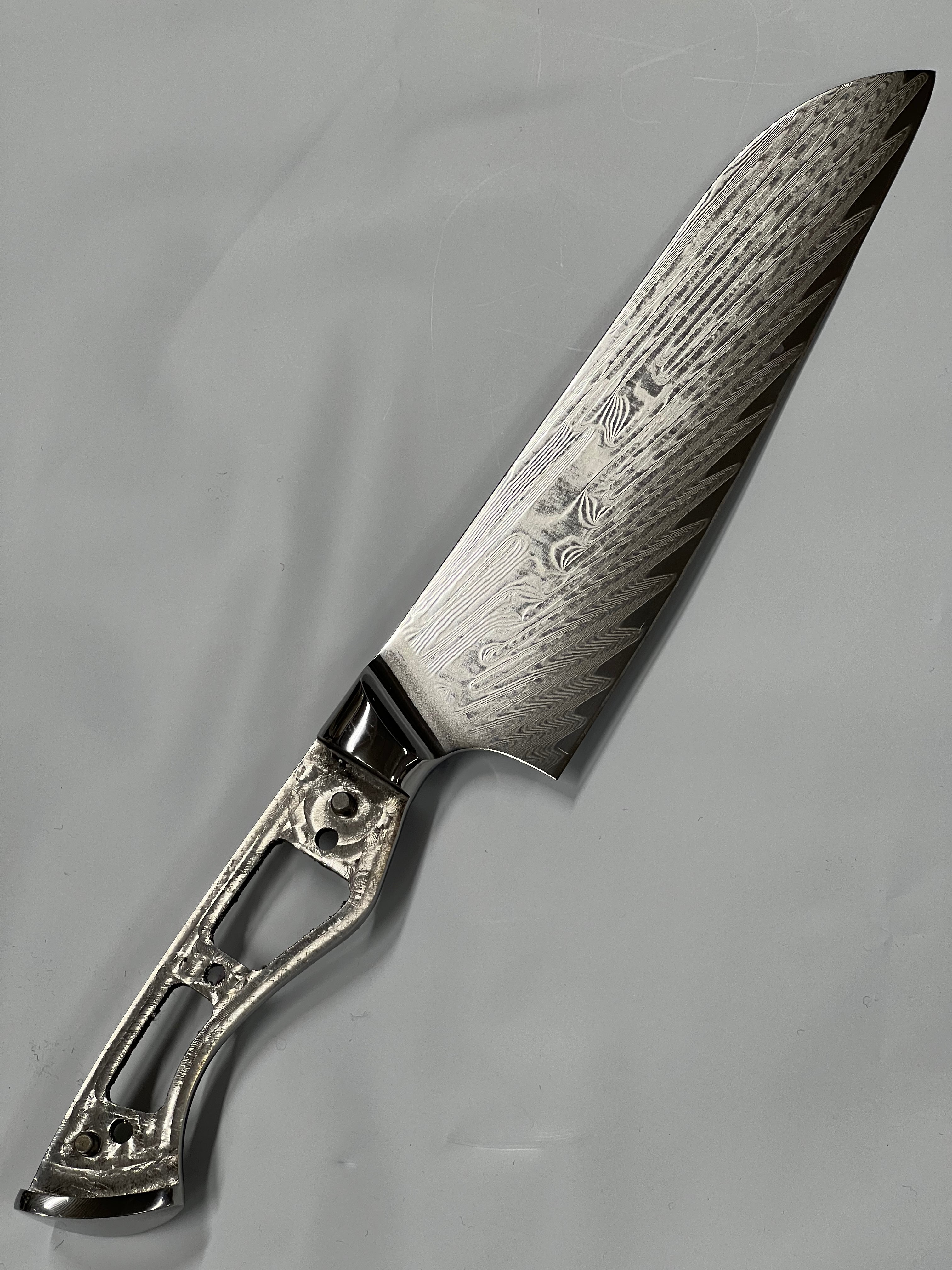 Santoku - VG10 Damask Kockkniv 20 cm full tånge med hölster