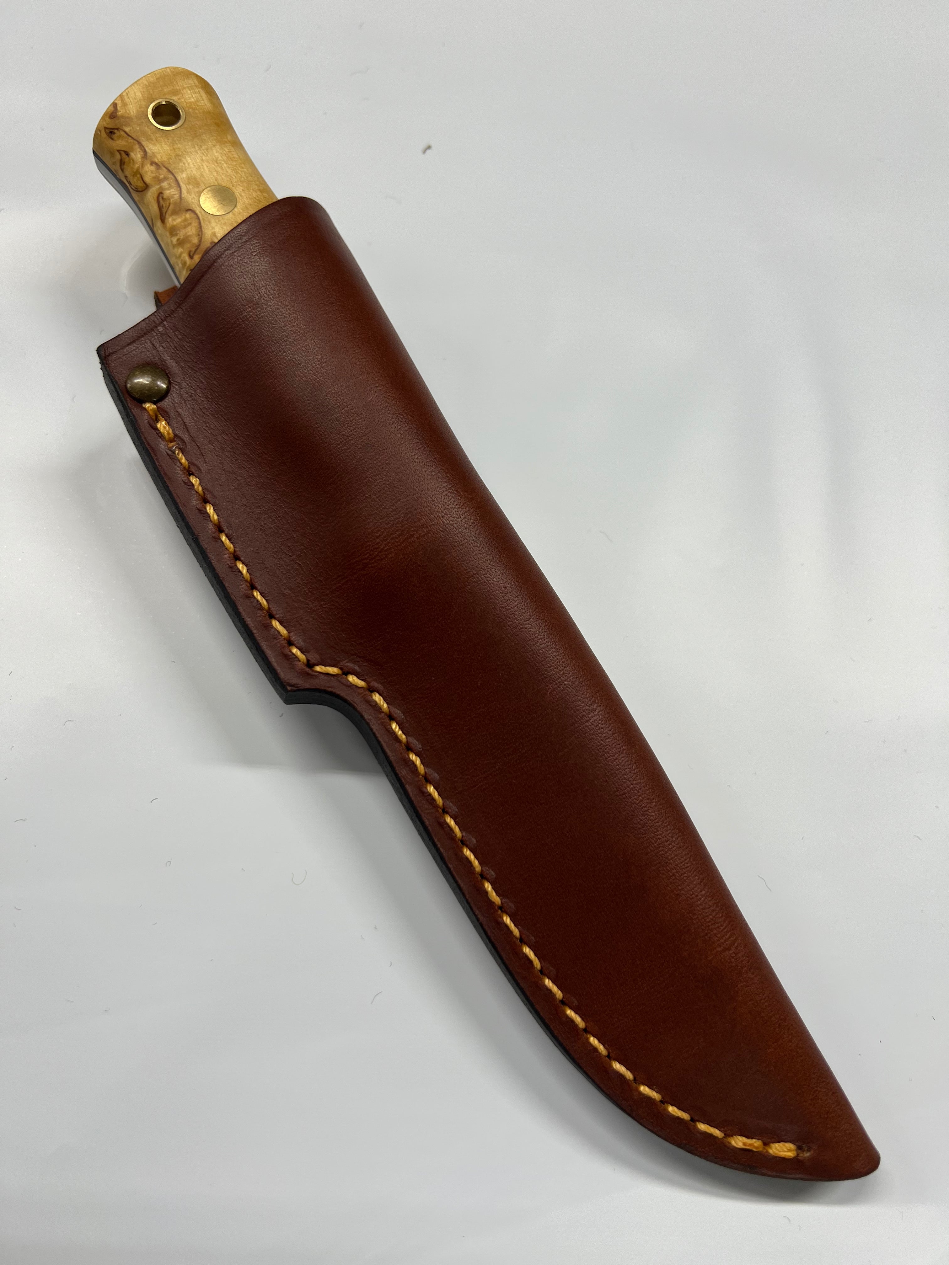 Casström Lars fältkniv med läderslida och läderlanyard