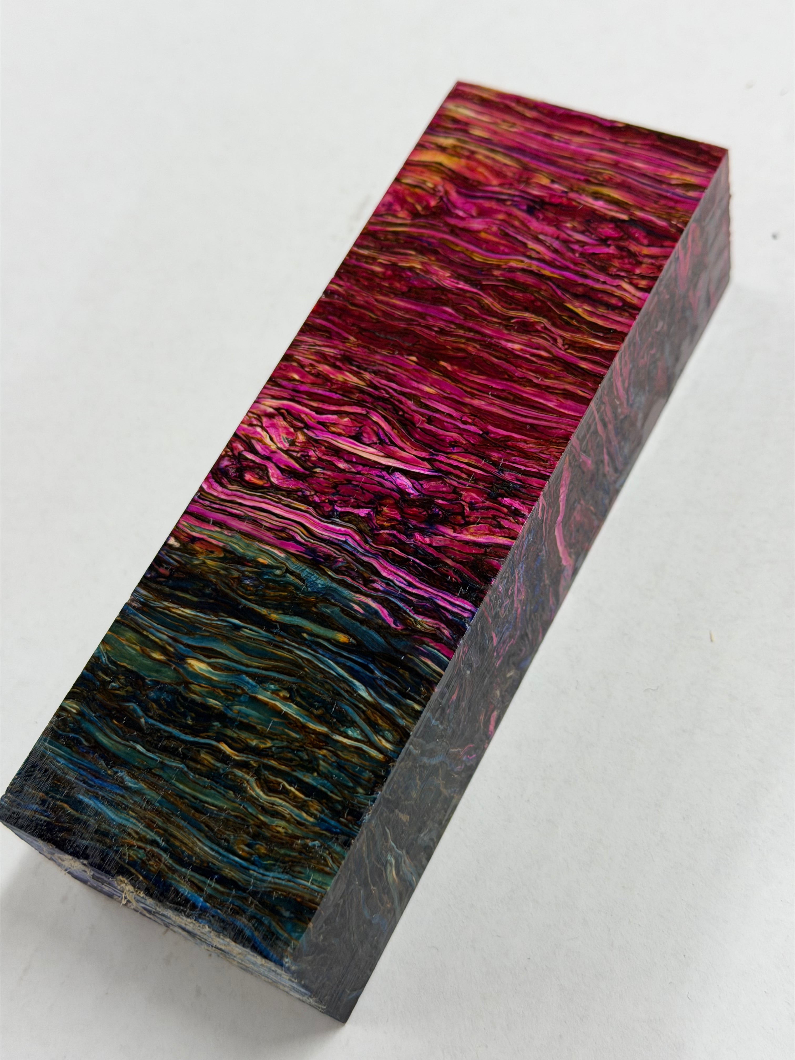 Stabilized shaft blank wood and green resin block B-72