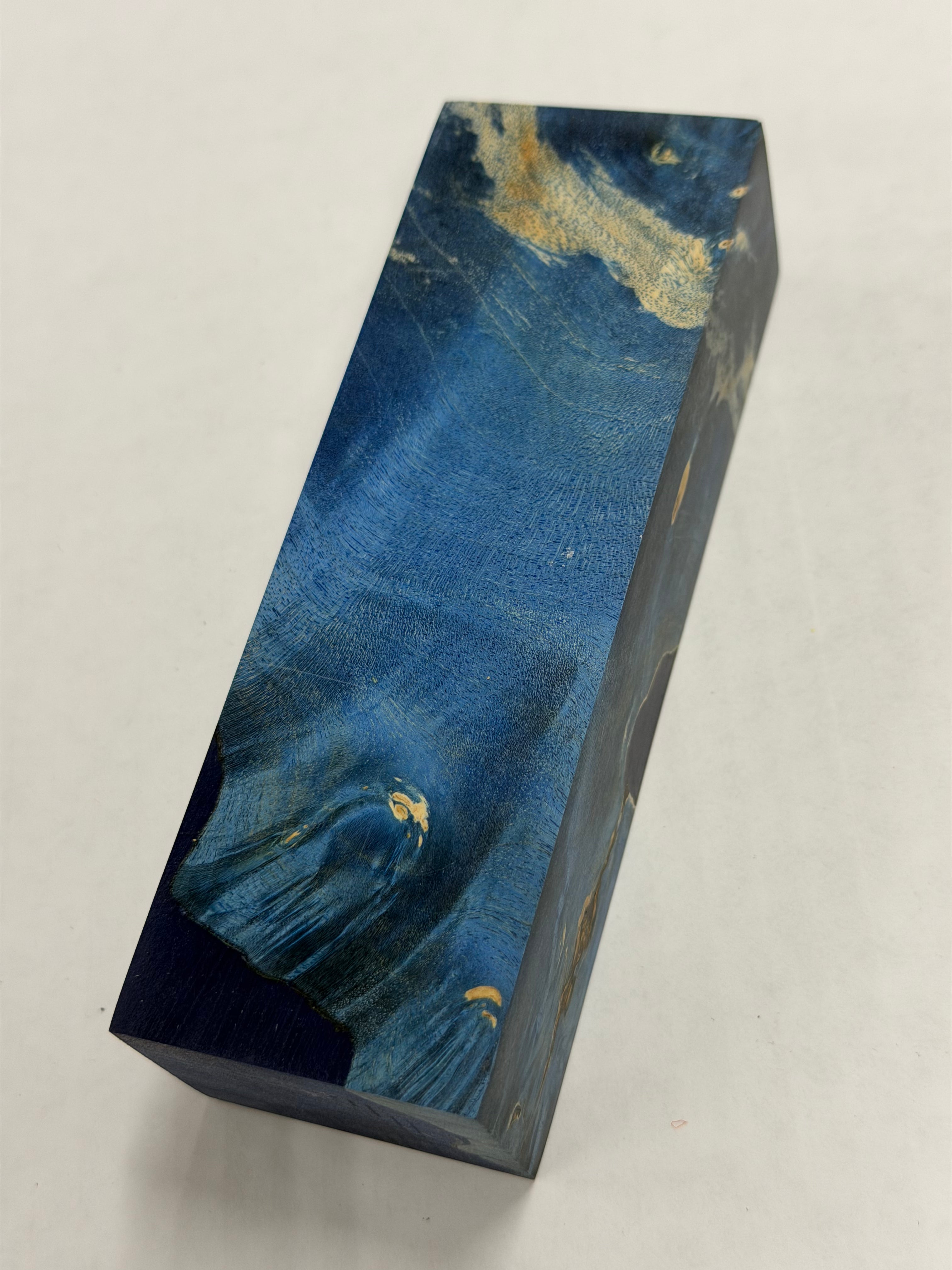 Stabilized shaft blank wood and green resin block B-72