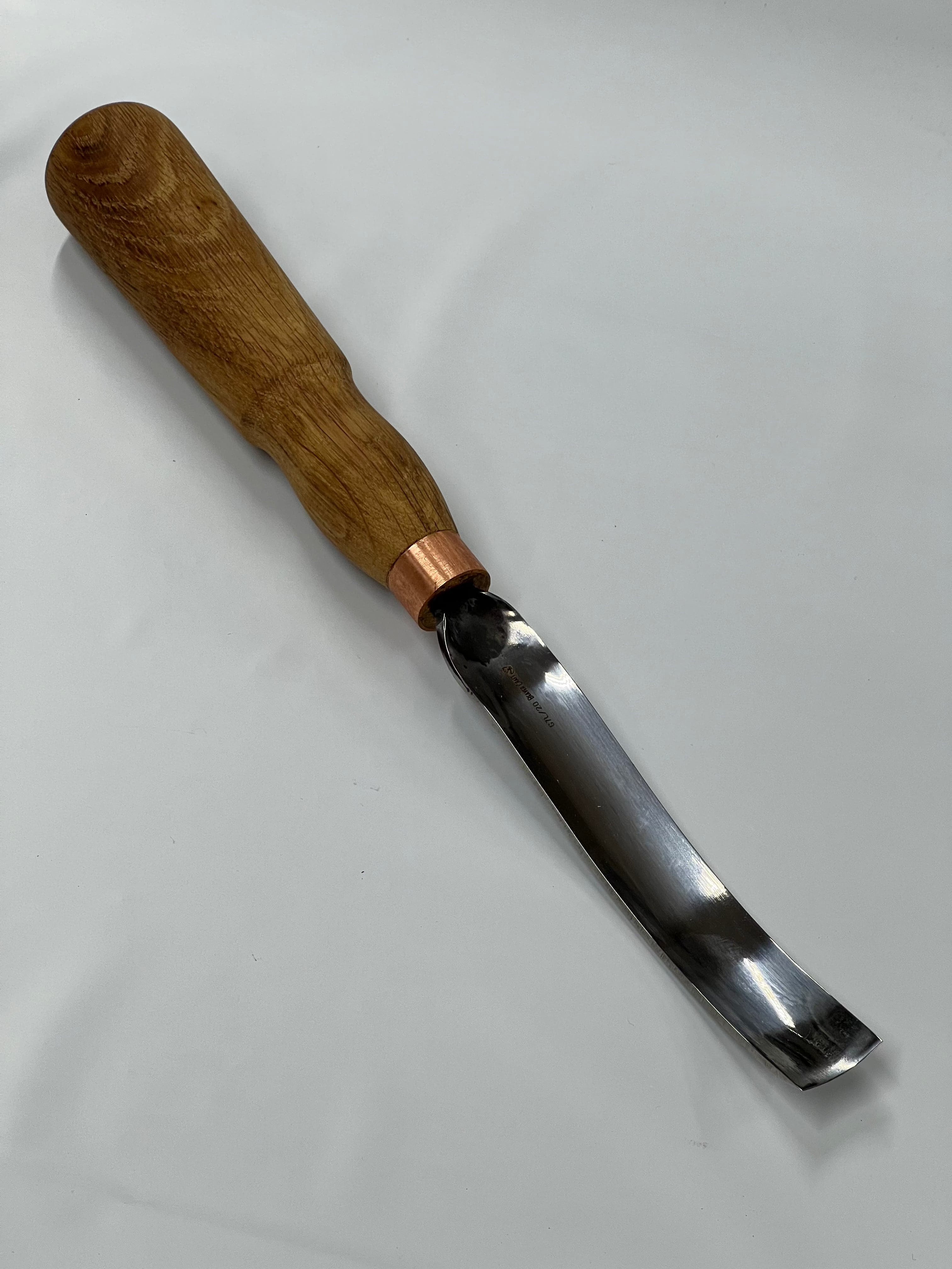 Träsniderijärn 130x20mm böjt urholkningsjärn