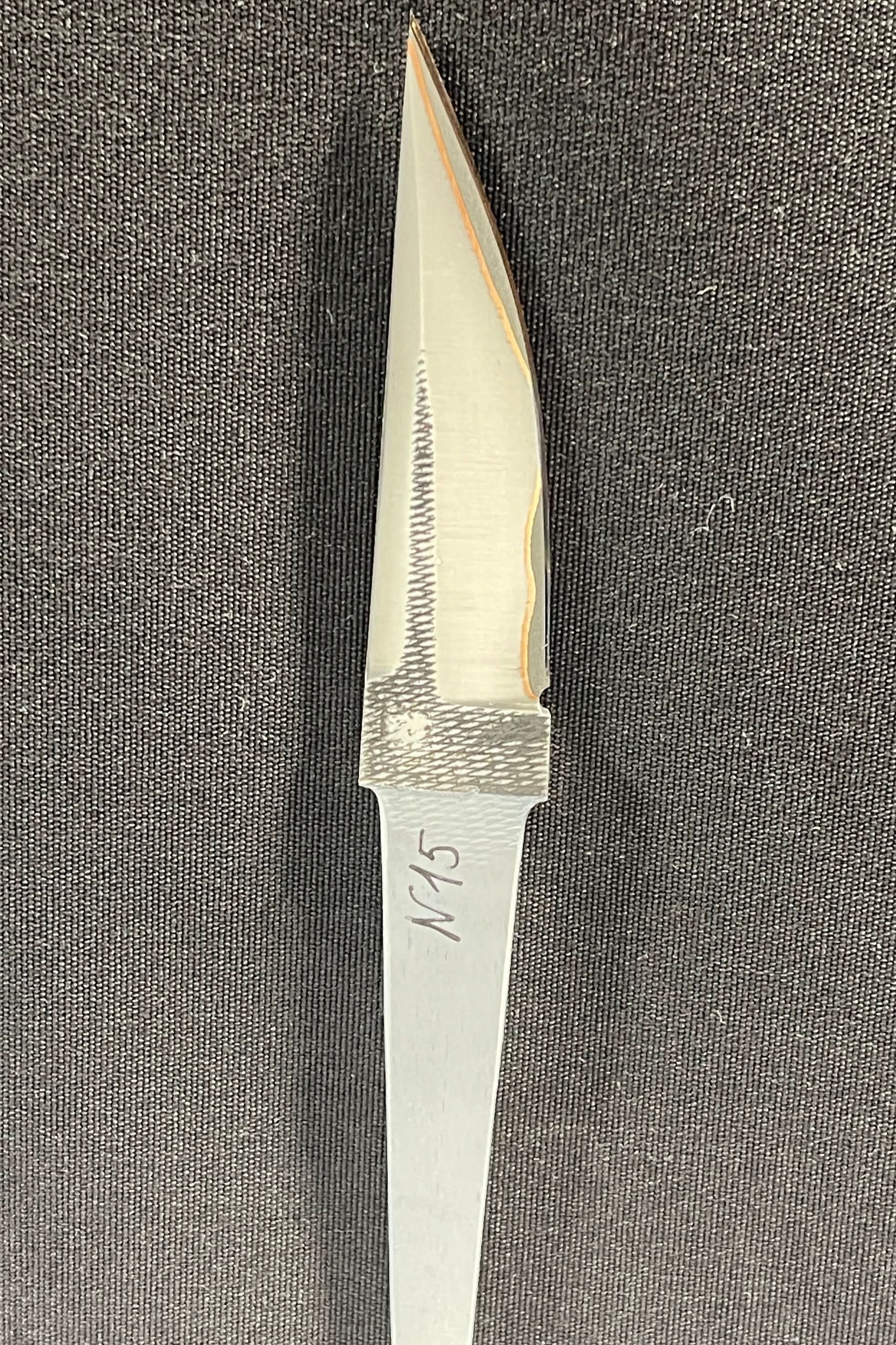 Hand-forged laminated knife blade - Copper San Mai - Vladyslav Chulan VCSM No. 15