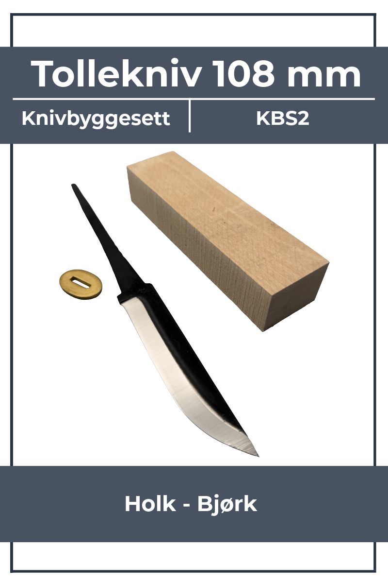 Knivbyggesett KBS2 - 108mm med bjørk med holk
