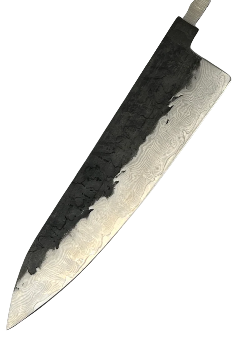 Kokkekniv 200mm VG-10 Svart Brute de forge Damaskus