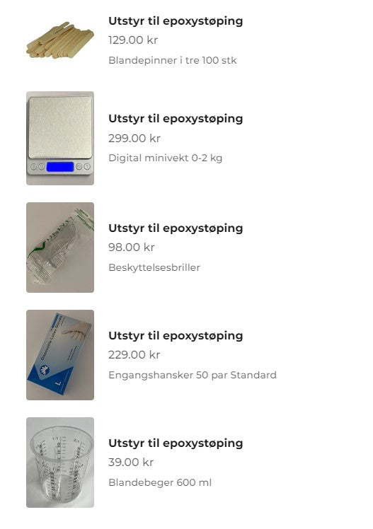 Startpaket för epoxigjutning – All utrustning du behöver för att komma igång