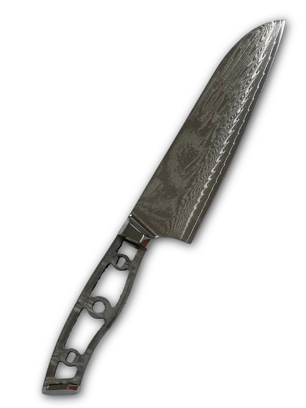 Santoku - AUS10 Damask Kokkekniv 8" fulltange med holker