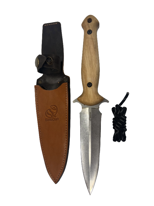 Ukrainsk Dagger Taktisk TLK2 Kniv med lærslire