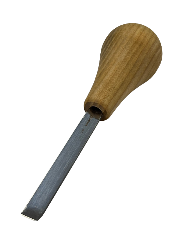 Treskjæringsjern 75x10mm rett flat meisel P1/10 m/kulehåntak