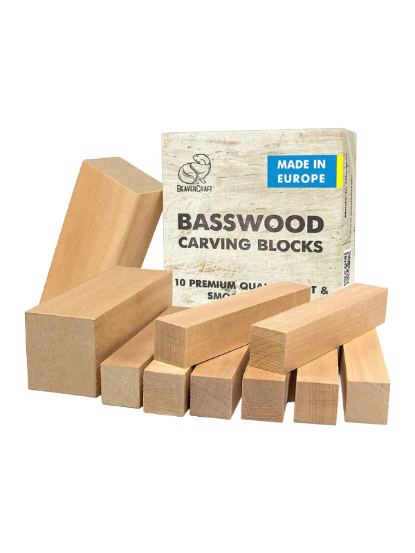 Basswood treskjæringsemner 10-pack