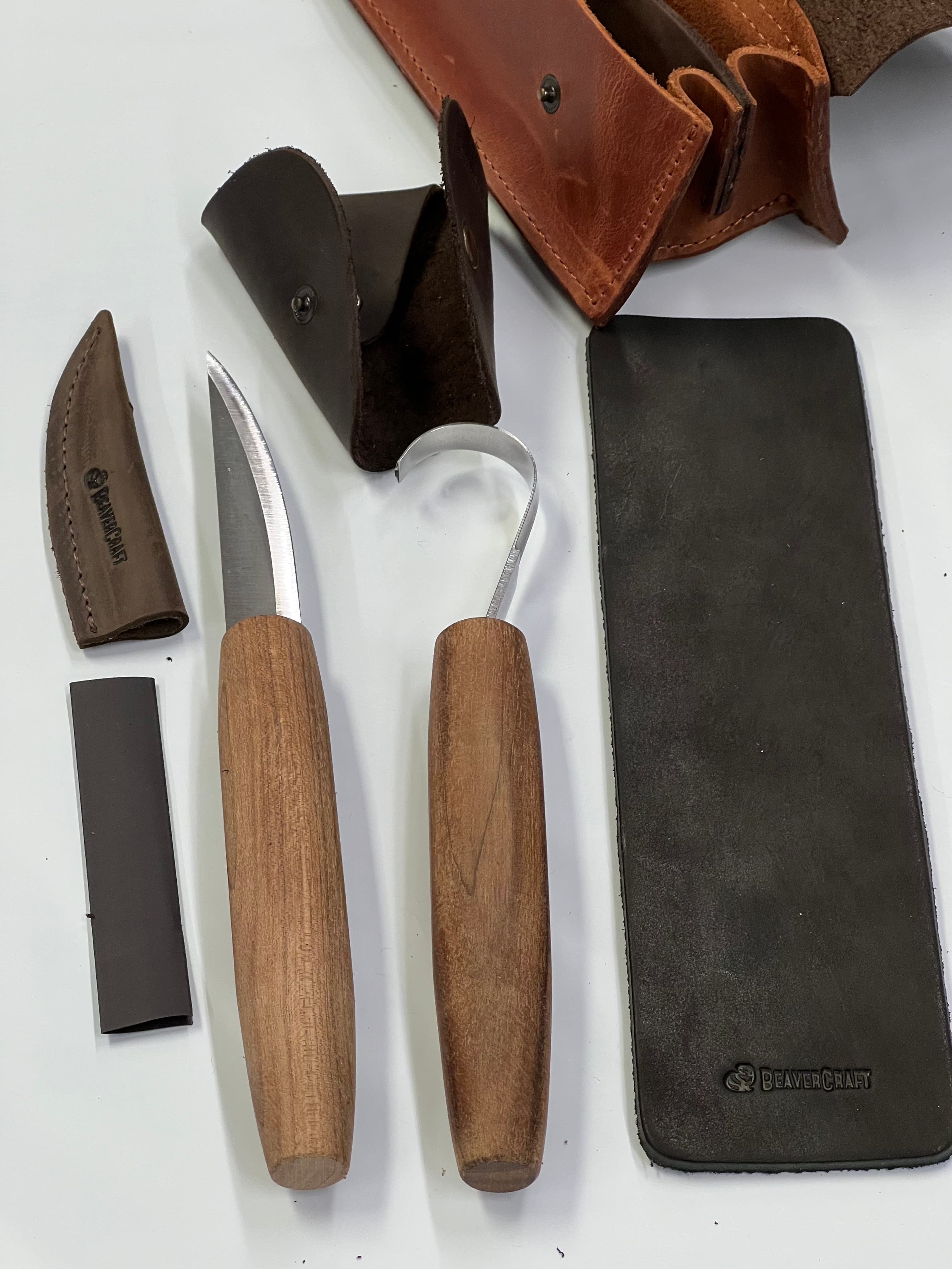 Treskjæringssett i lær S01X Beaver Craft