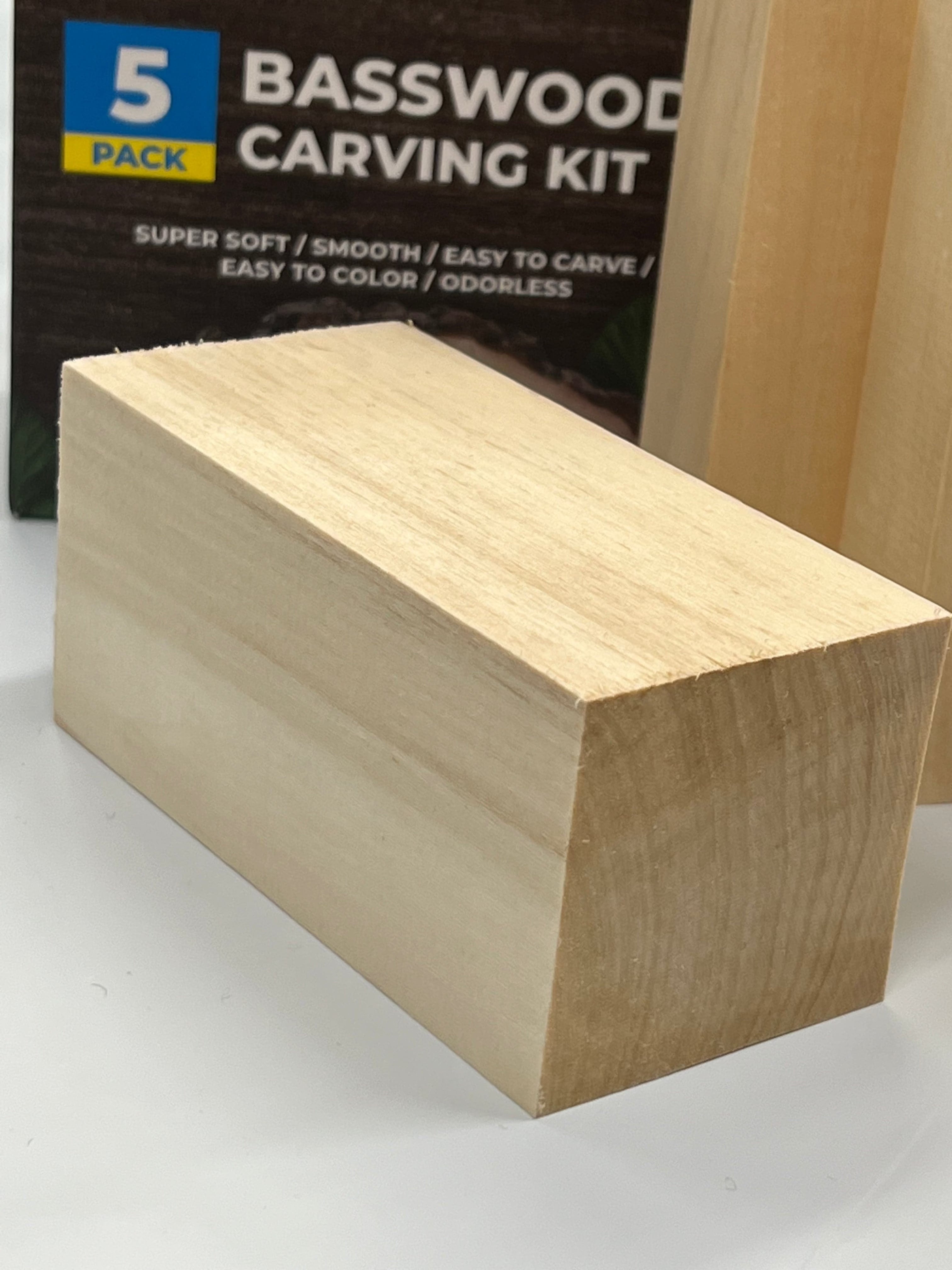 Träsnideriämnen i linsträ BW1 5-pack från Beaver Craft