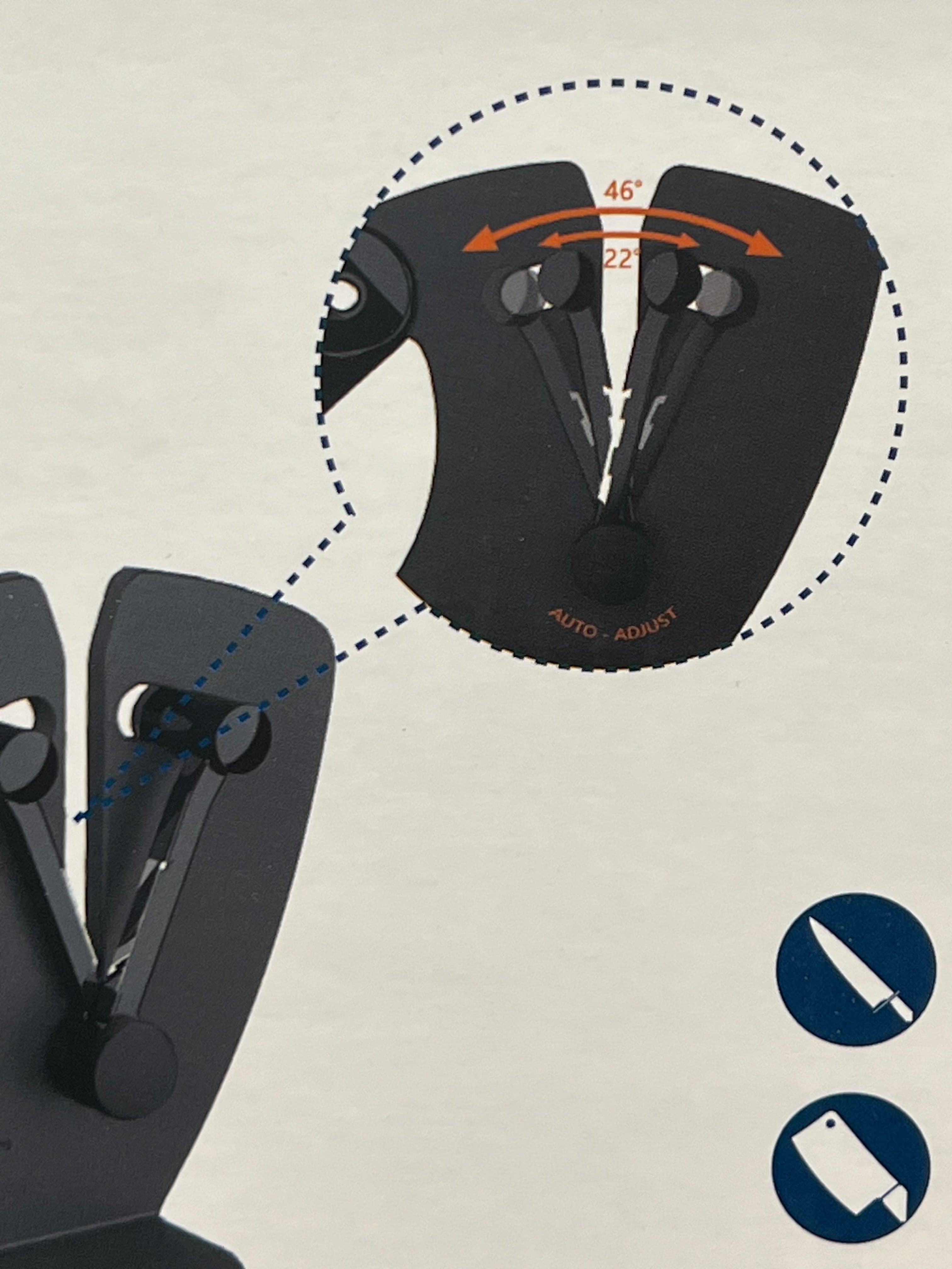 Knivslip med automatiskt justerbar vinkel 22-46 grader RISAM RM022