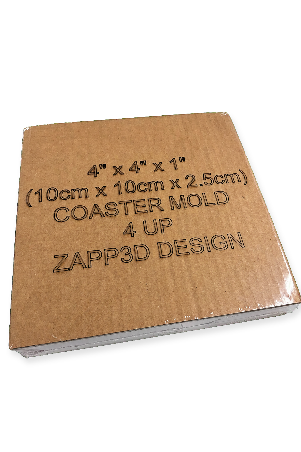 Emballasje for Zapp3D Design silikonform 4 up på transparent bakgrunn