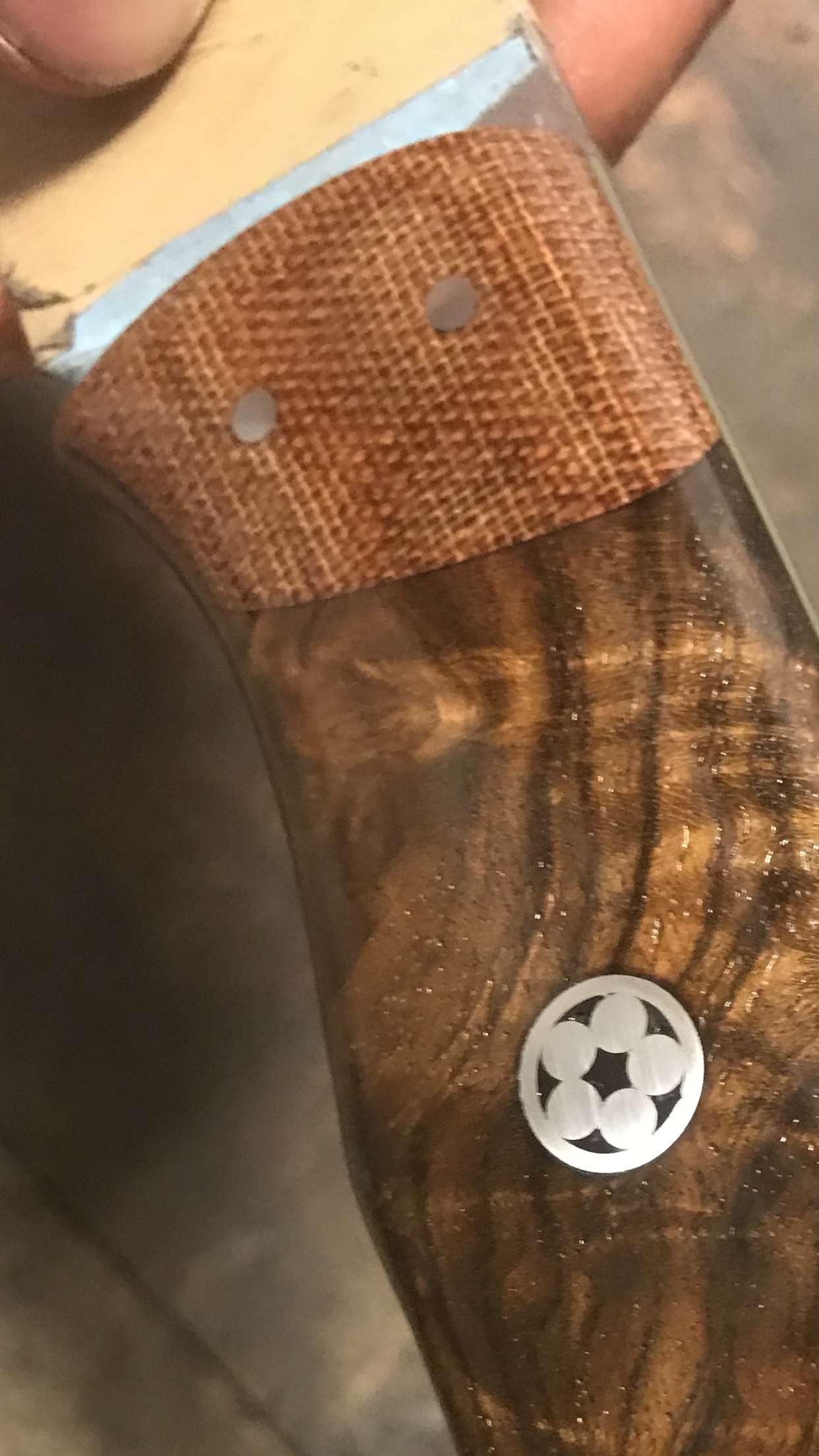 Micarta-platta skaftmaterial