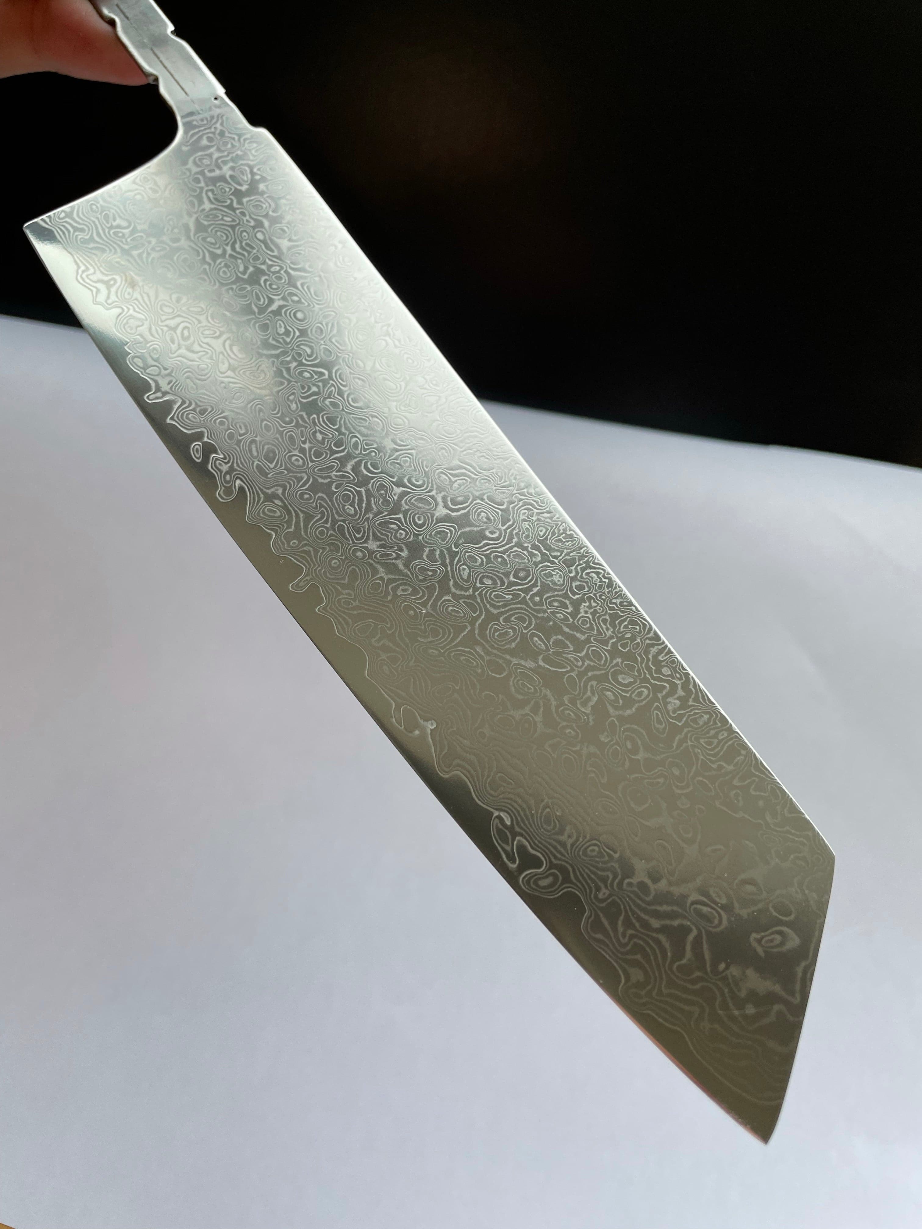 Kiritsuke kökskniv - kockkniv i rostfritt stål med damastmönster