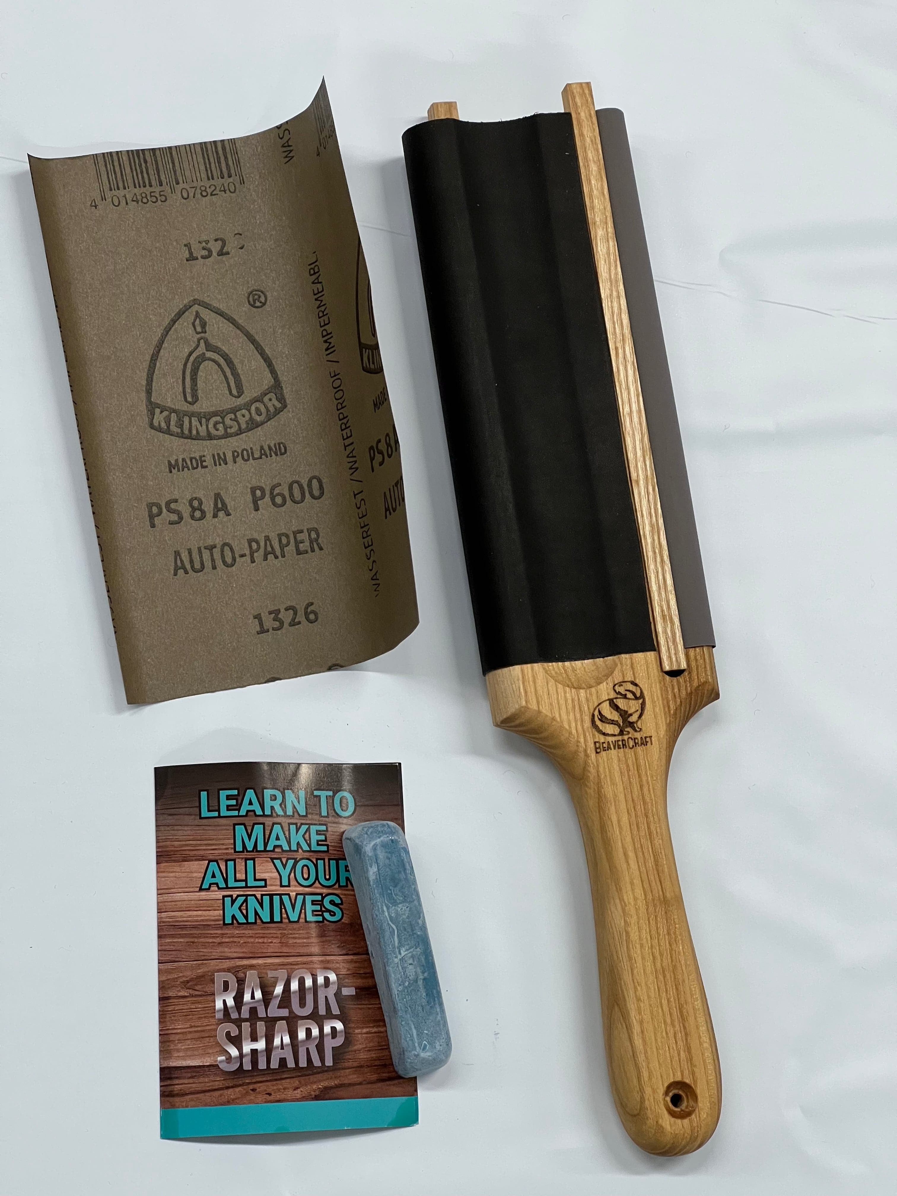 Läderrem för fickkniv och böjt ägg LS5P1