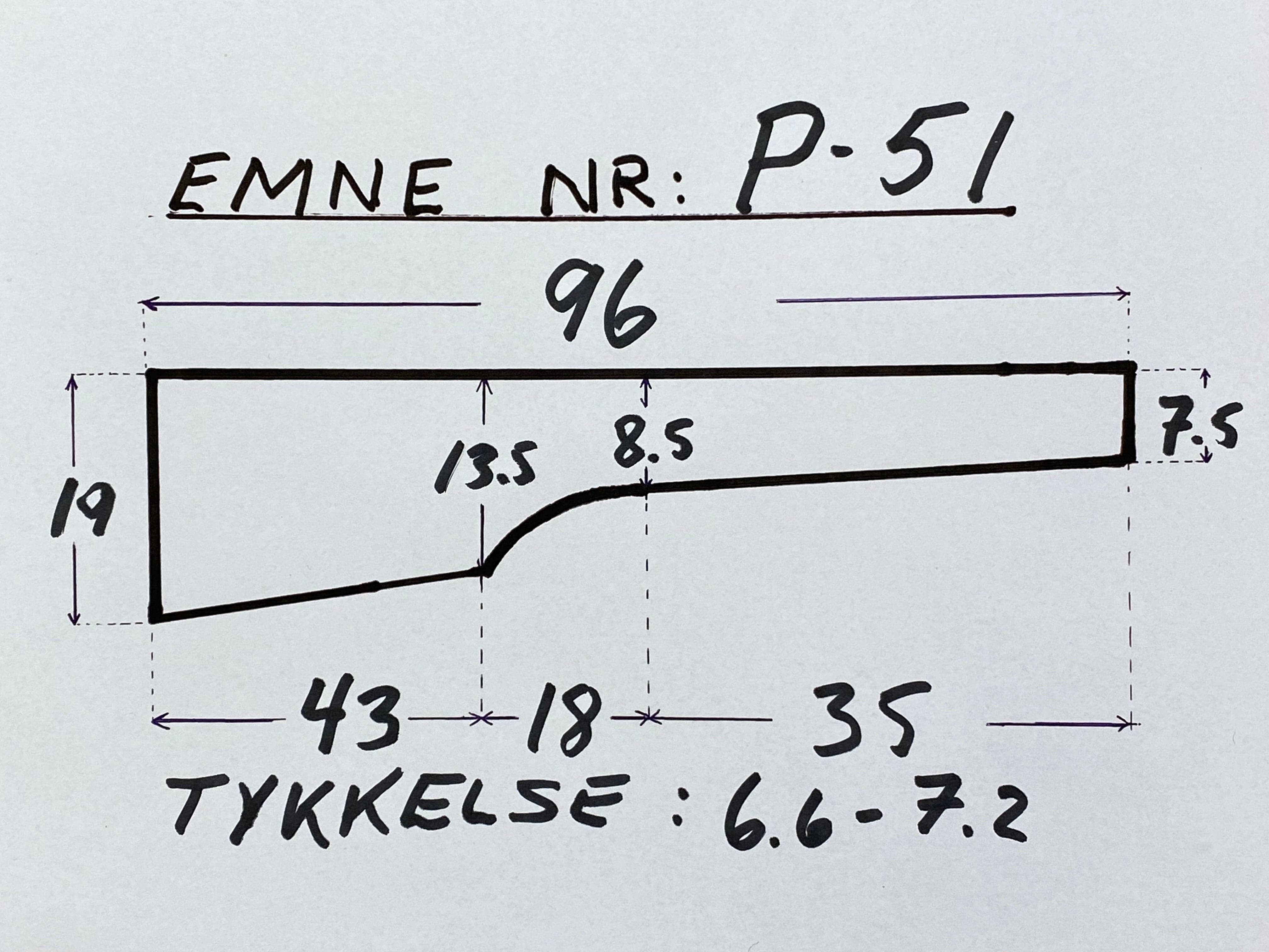 Gevärskolv i turkisk valnöt, klass 3 P-51