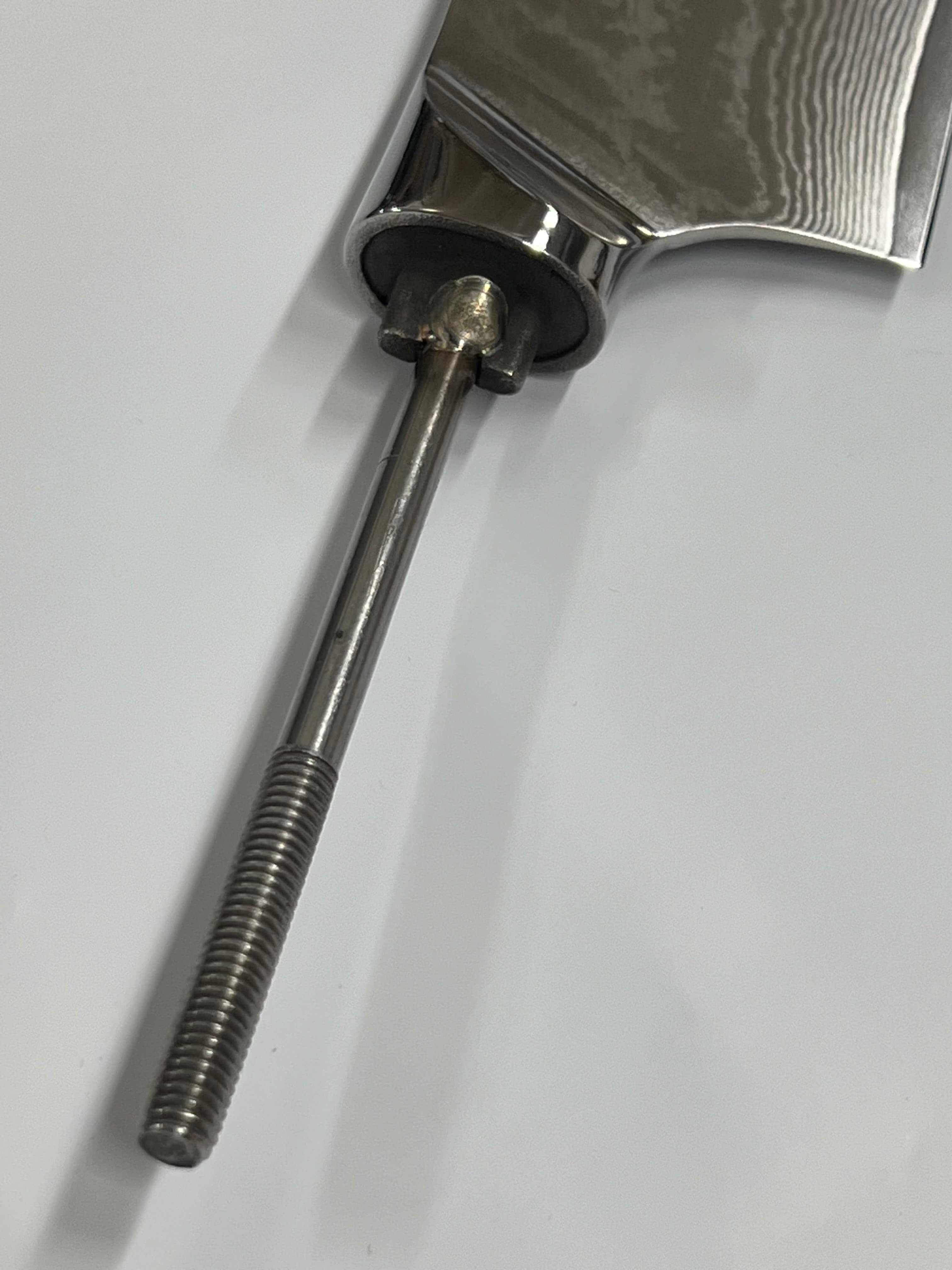 Santoku - Kockkniv i rostfritt stål med damastmönster, 20 cm gängad tång