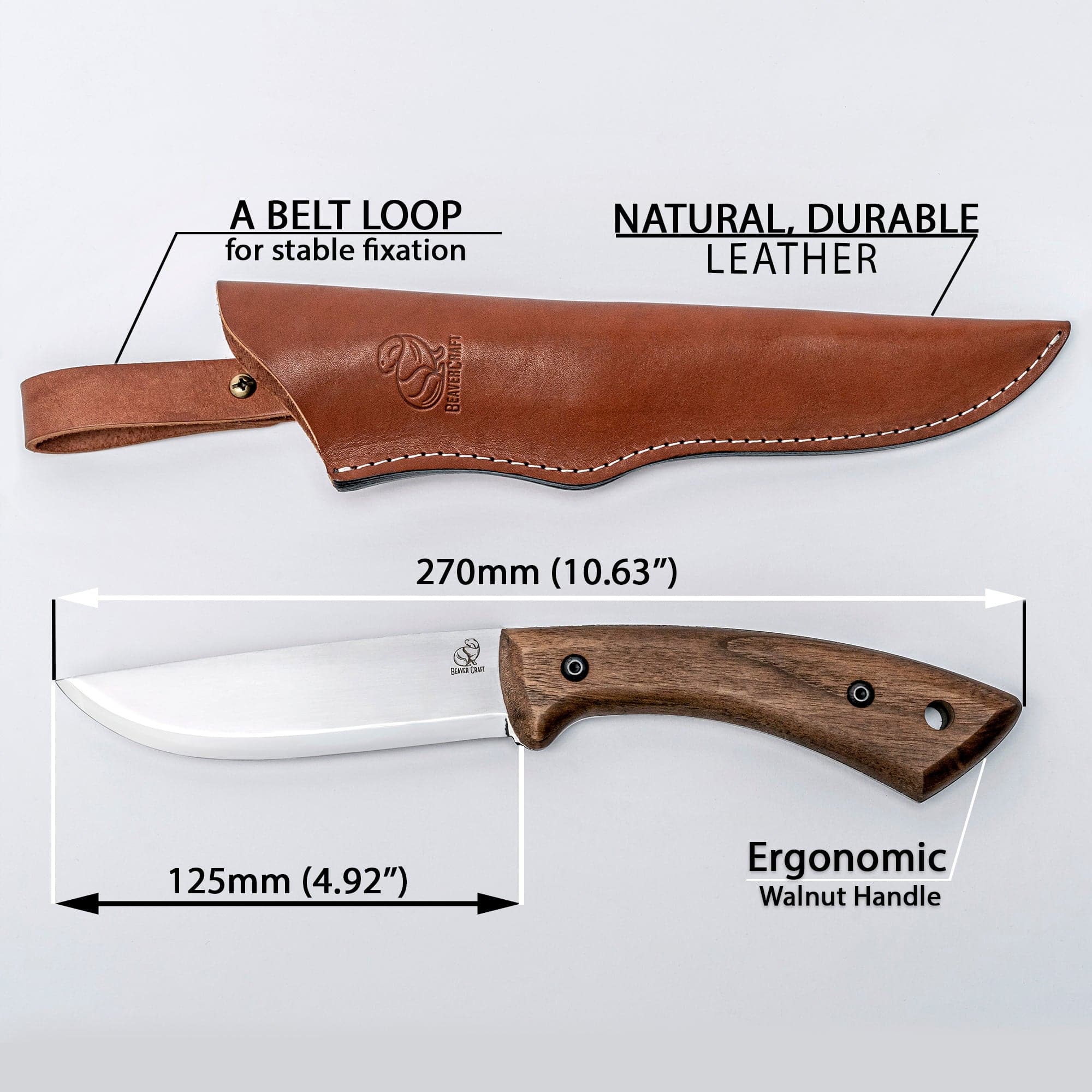 BSH1 Dune Bushcraft kniv med slire