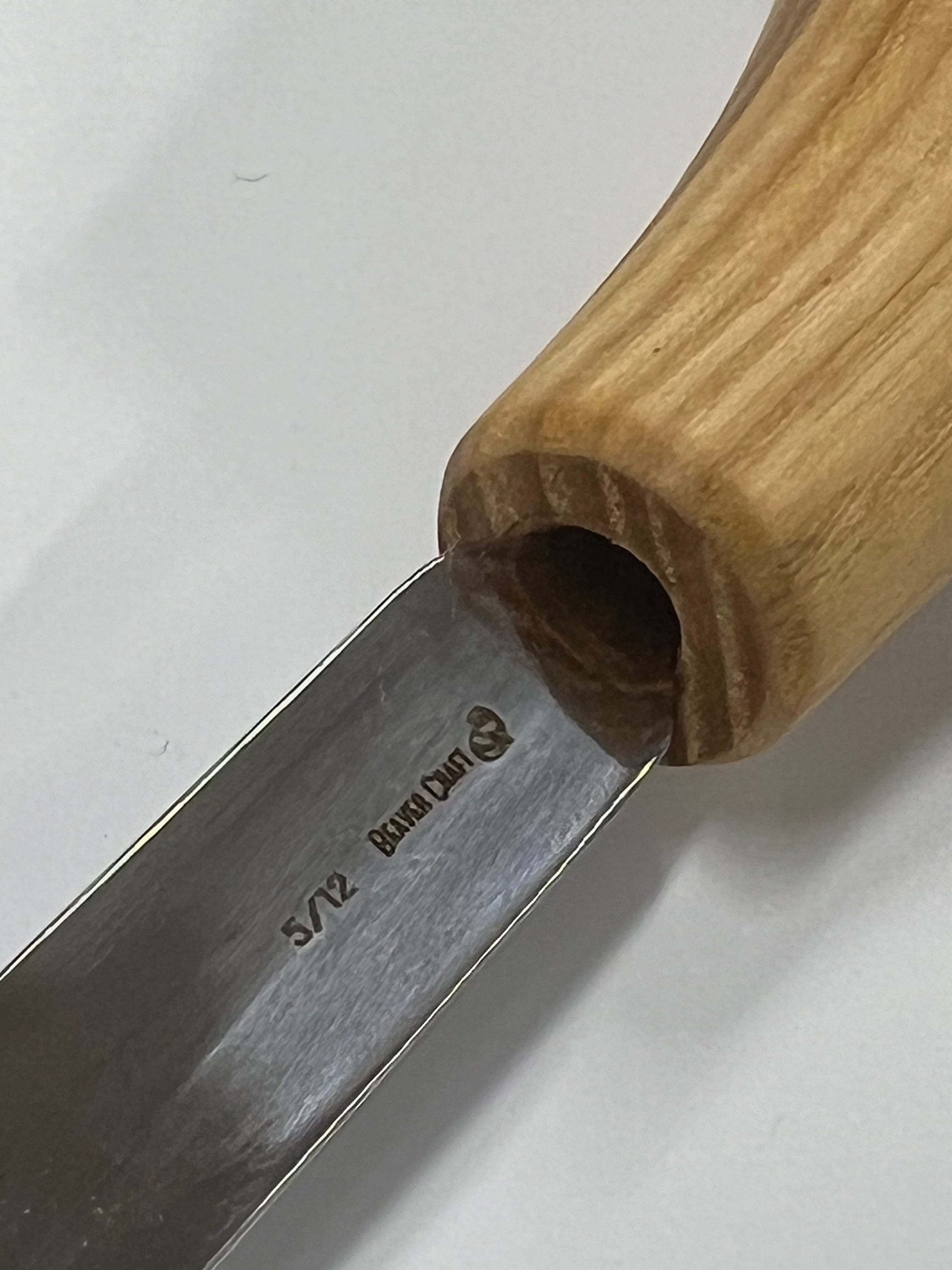 Wood carving iron 75x12mm straight rounded chisel P5/12 w/ball handle