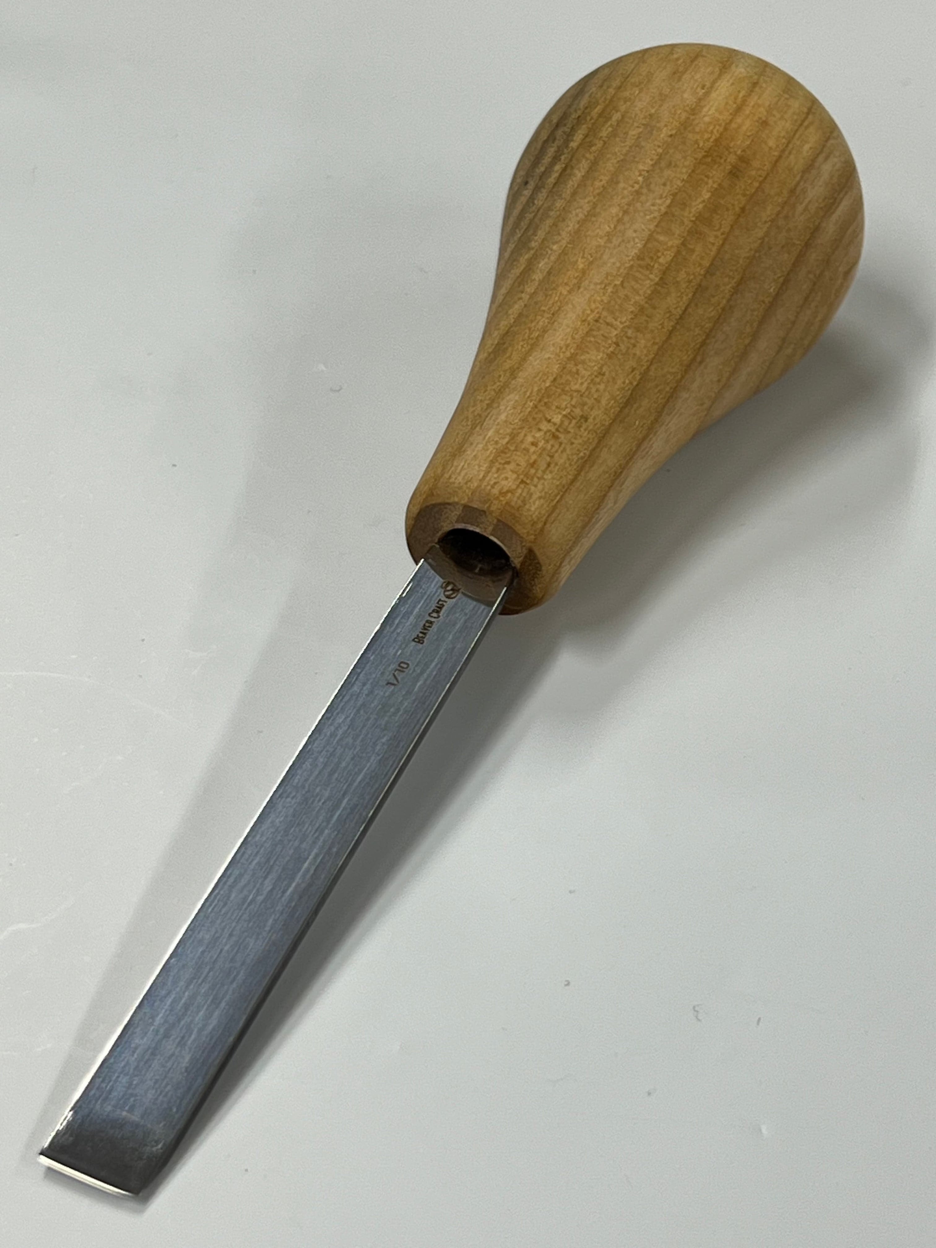 Träsniderijärn 75x10mm rak platt mejsel P1/10 med kulhandtag