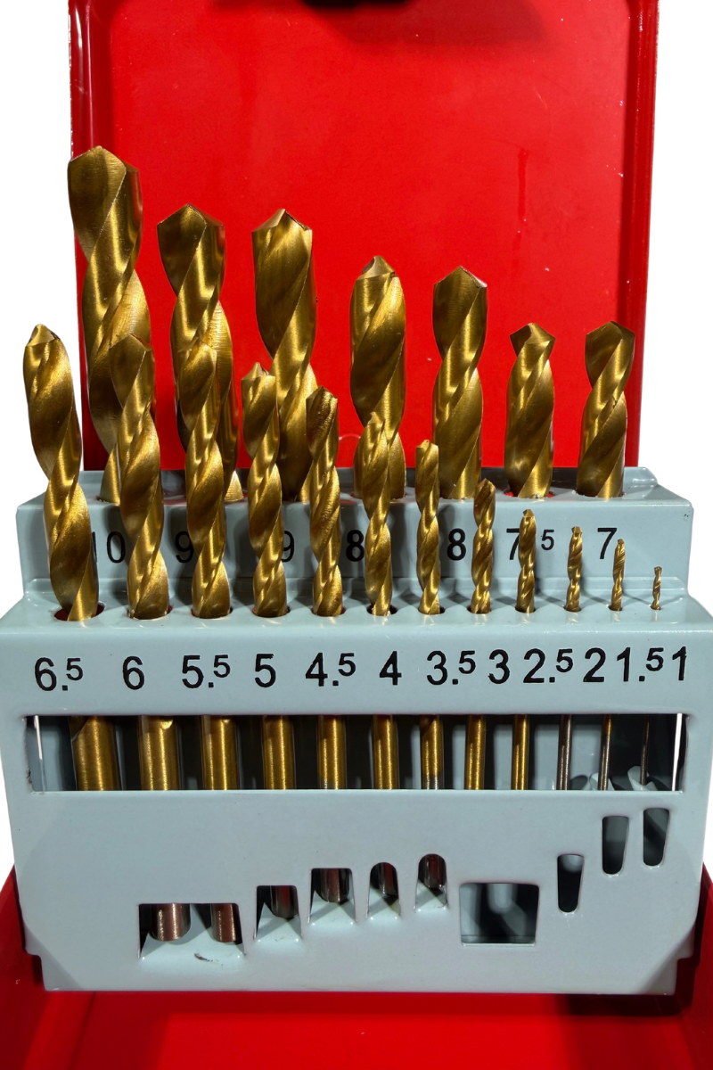 Borsett 19 stk 1-10mm Universalbor for stål, tre, kompositt