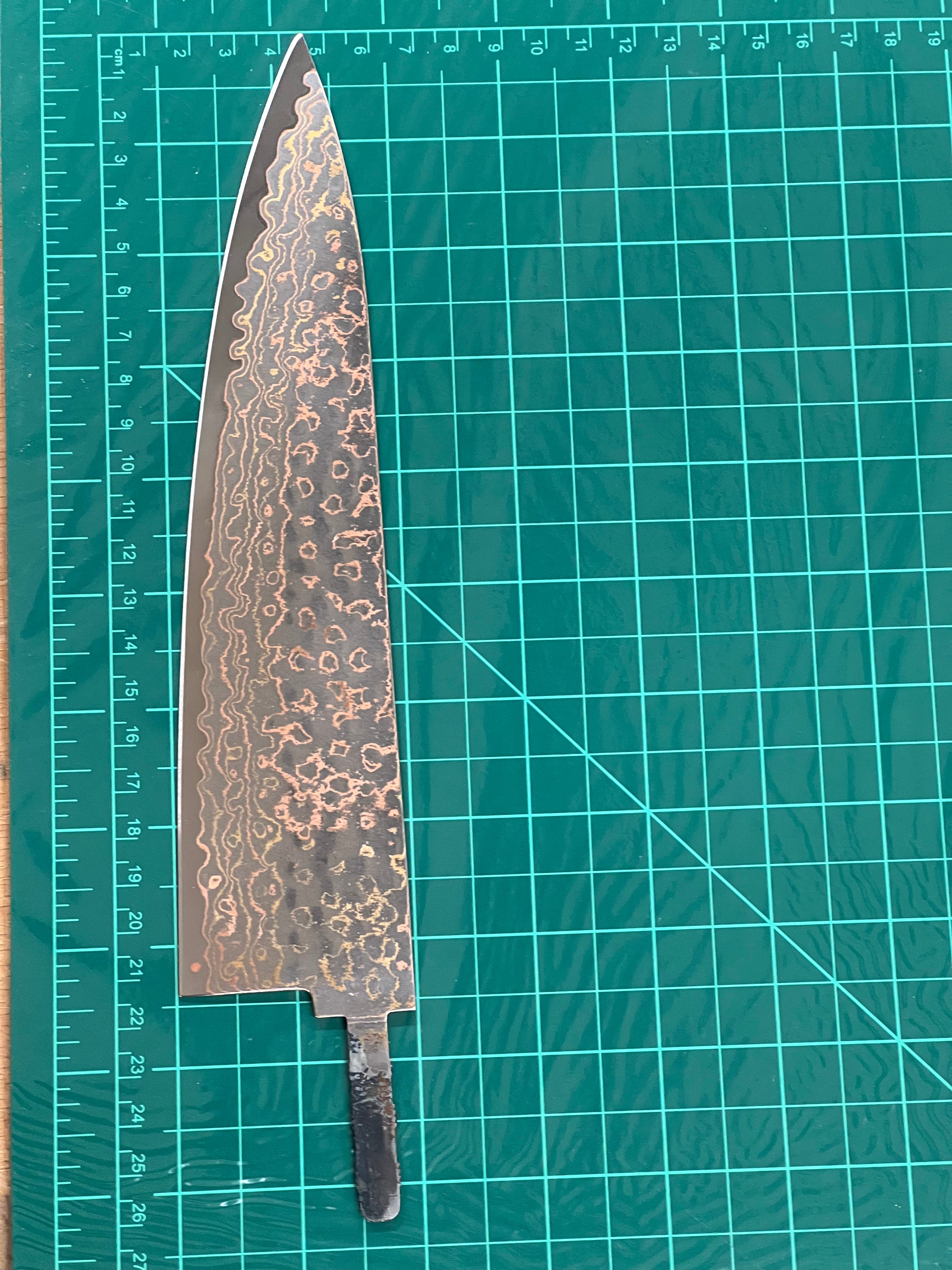 Kokkekniv 220mm Rustfri Kobber Damaskus