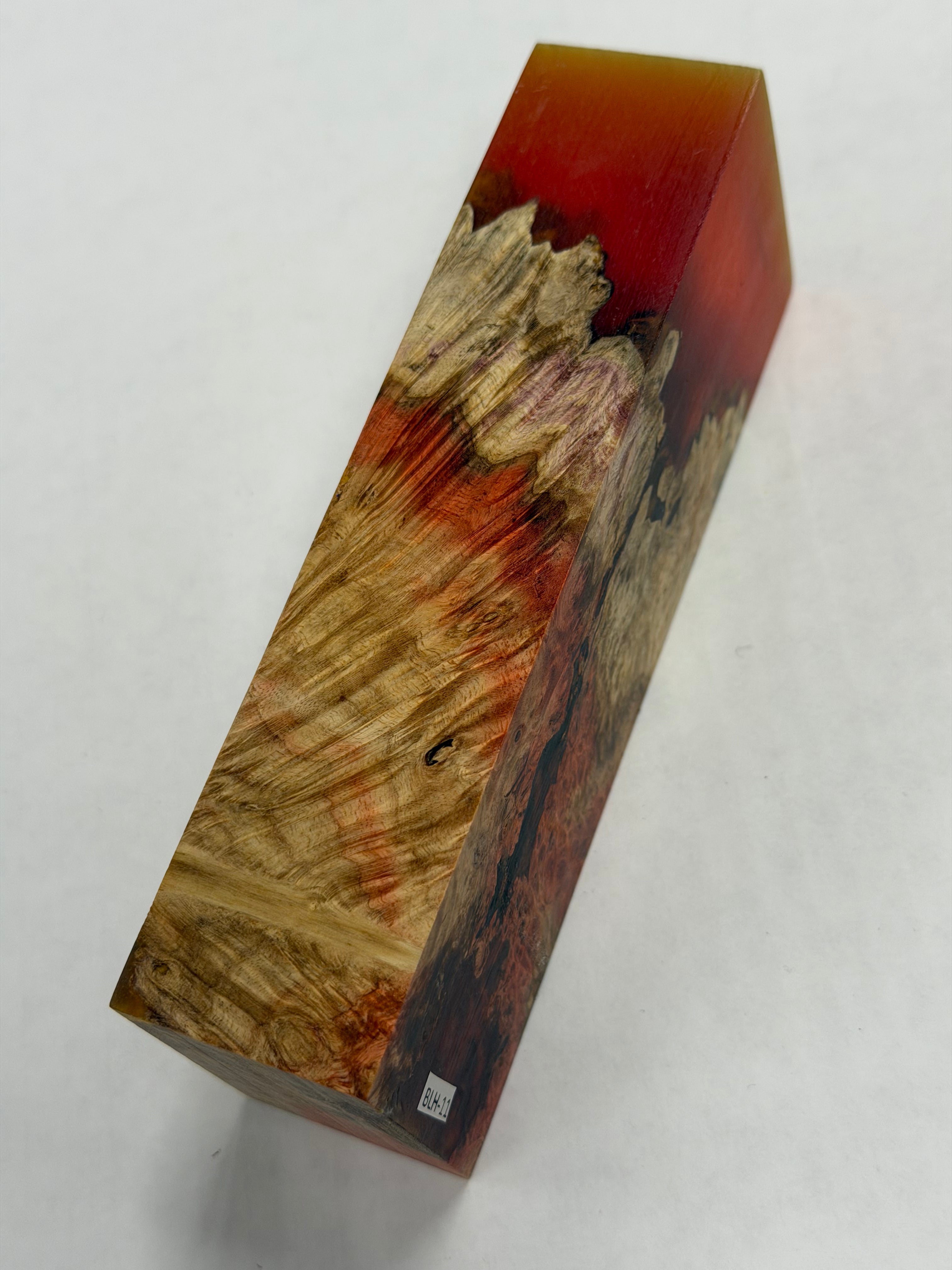 Stabilized shaft blank wood and green resin block B-72