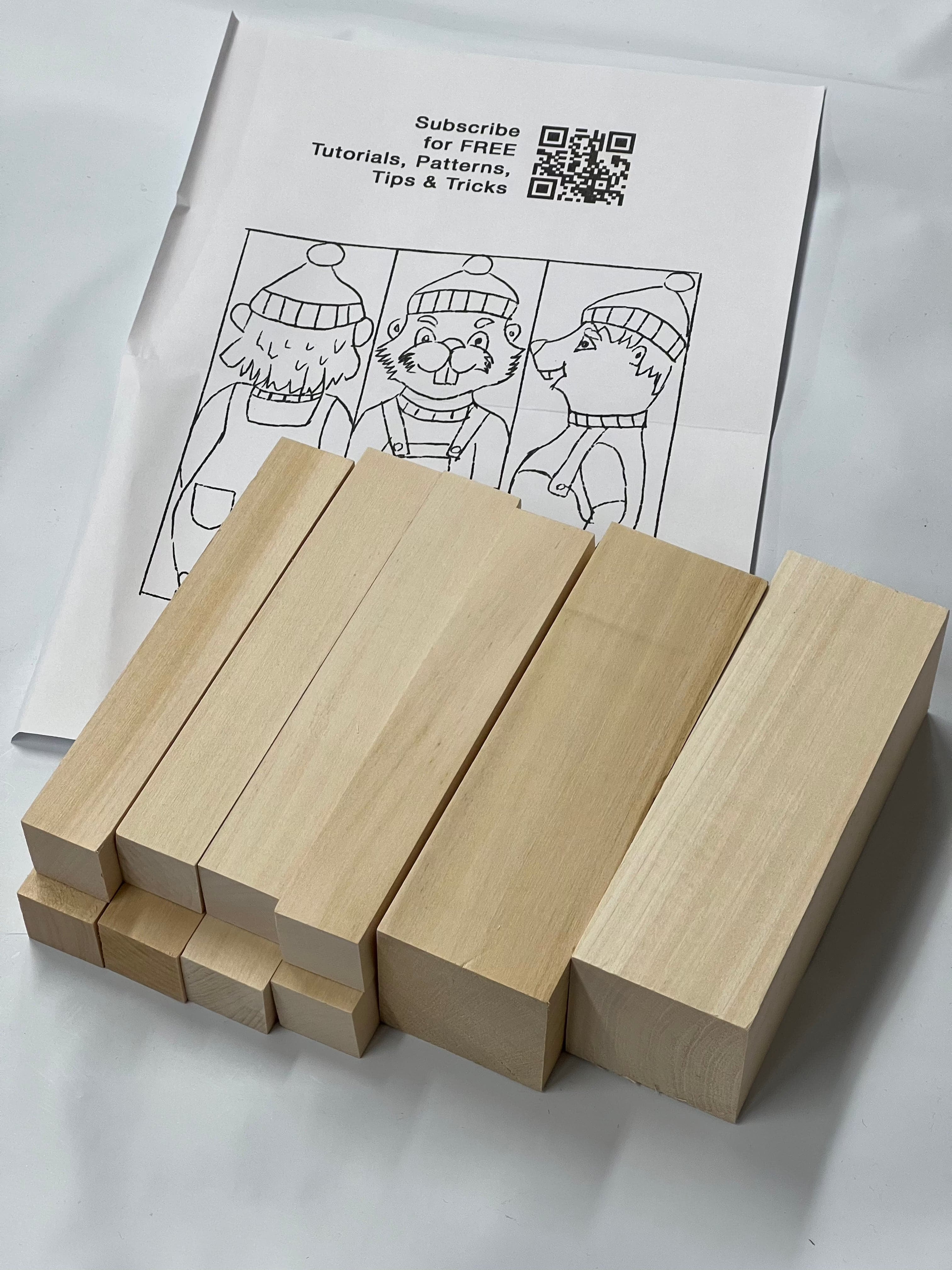 Basswood treskjæringsemner 10-pack