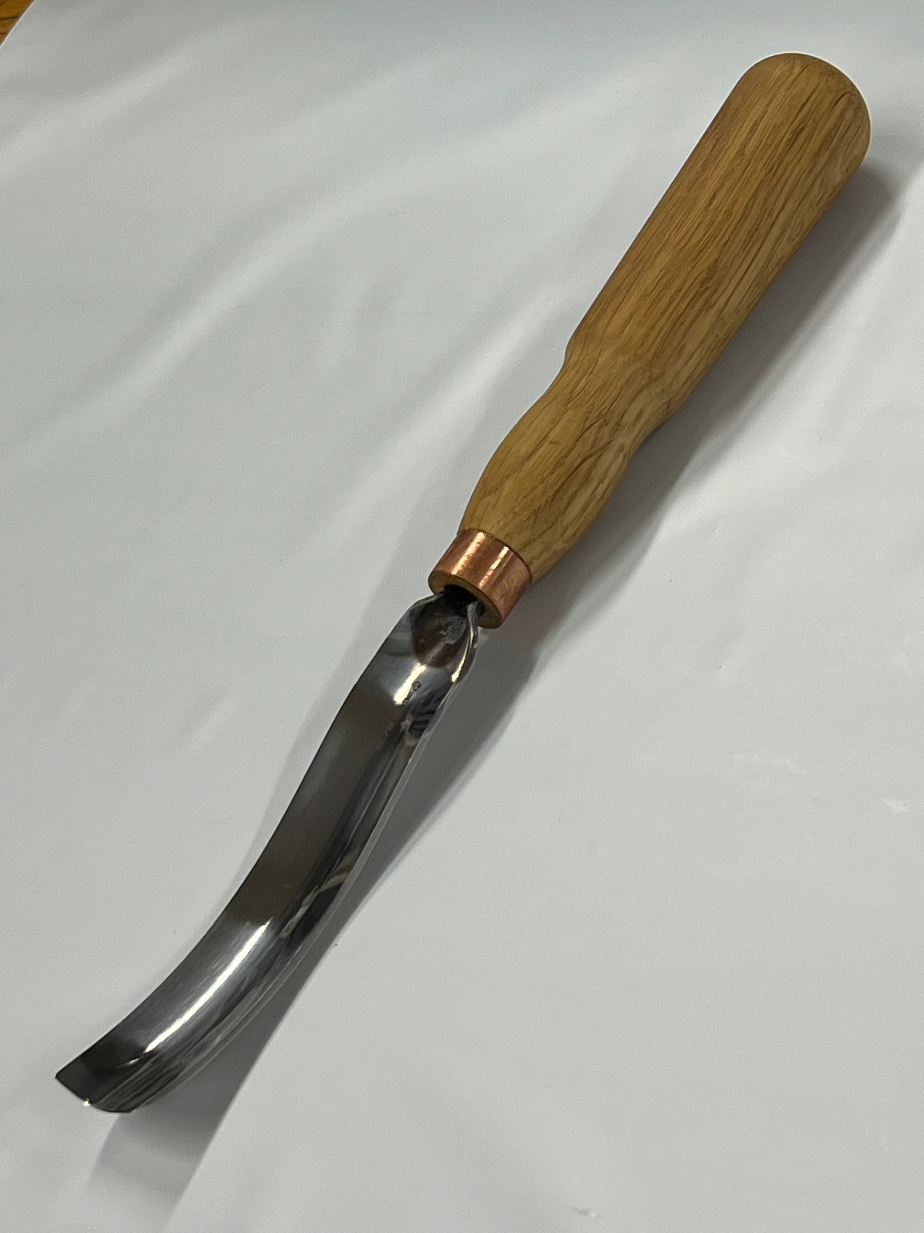 Träsniderijärn 130x22mm böjt urholkningsjärn