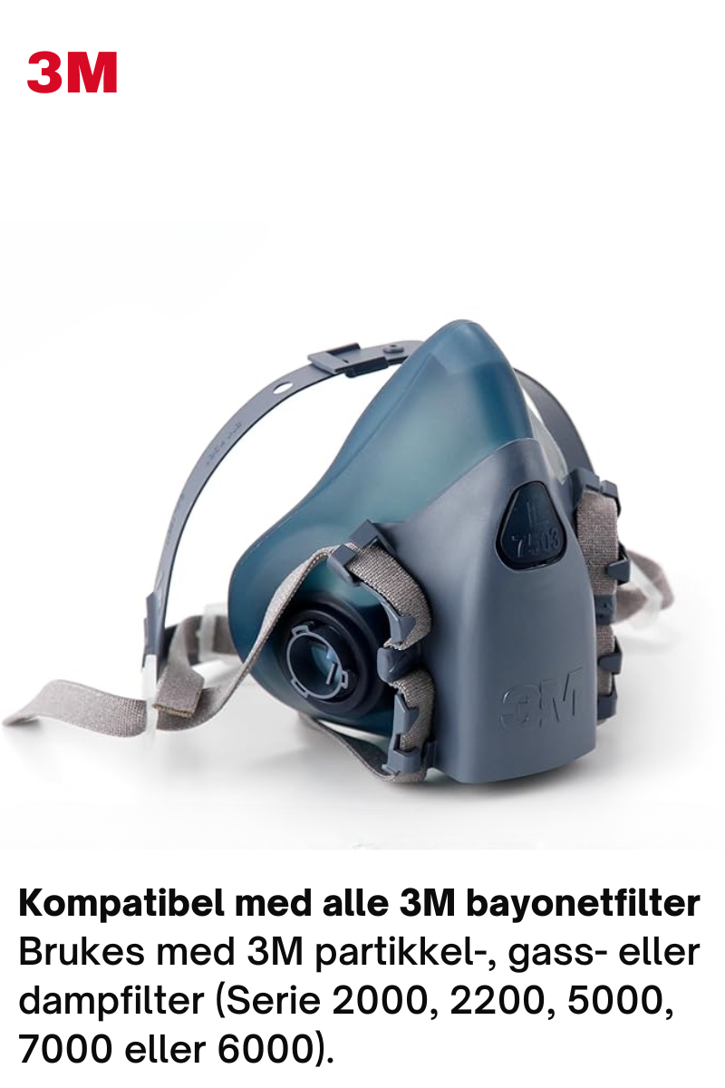 Maske for støv/damp/gass - Halvmaske 3M™ 7500