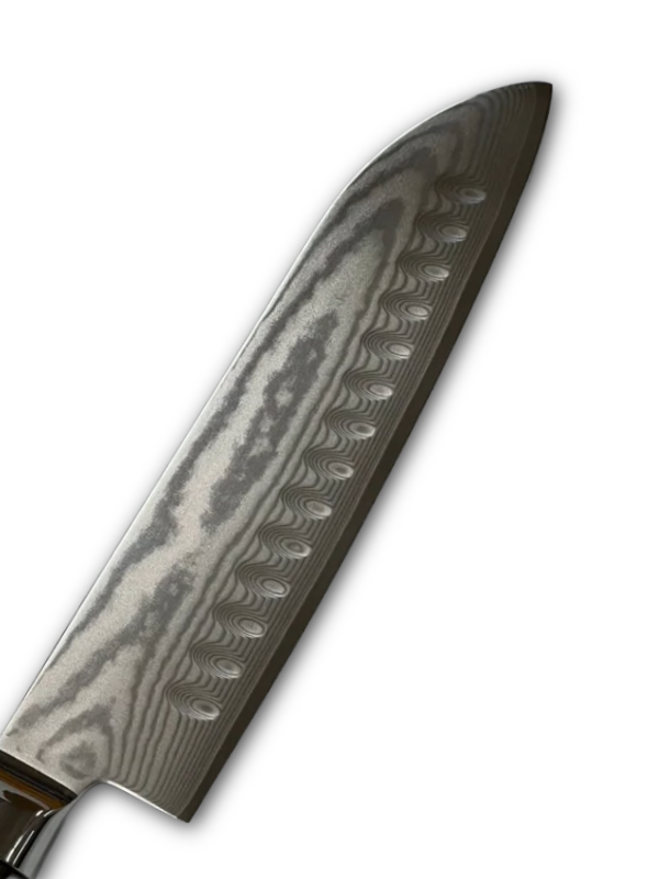 Santoku - AUS10 Damask Kokkekniv 7" stikktange med holk