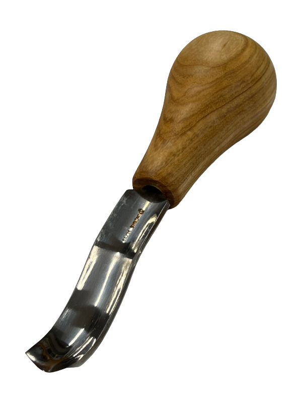 Treskjæringsjern 75x14mm bøyd rundet meisel P8a/14 m/kulehåntak