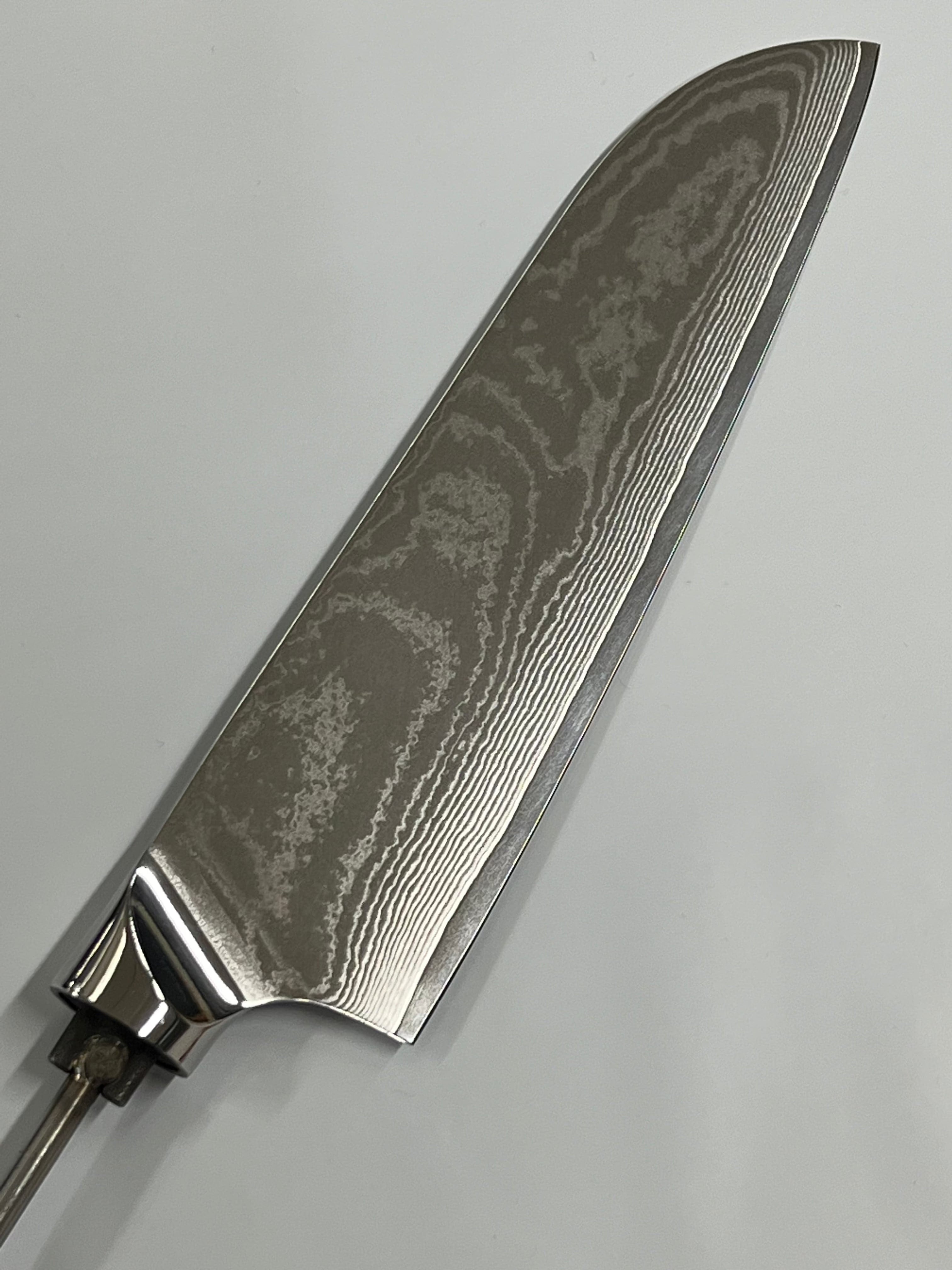 Santoku - Rustfri Damask Kokkekniv 8" gjenget stikktange